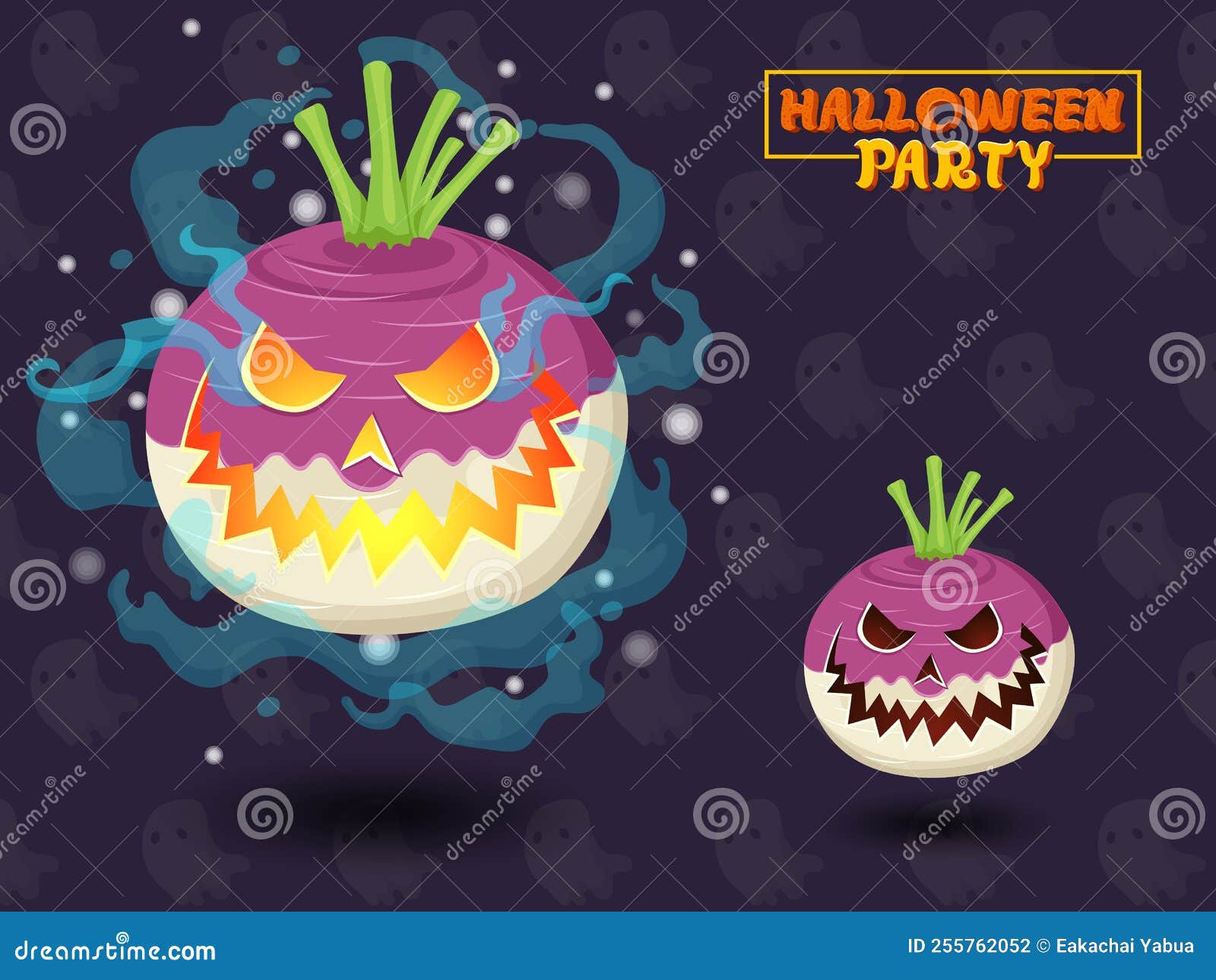 Halloween Turnips Collection in Flat Design. Swap Your Pumpkins for