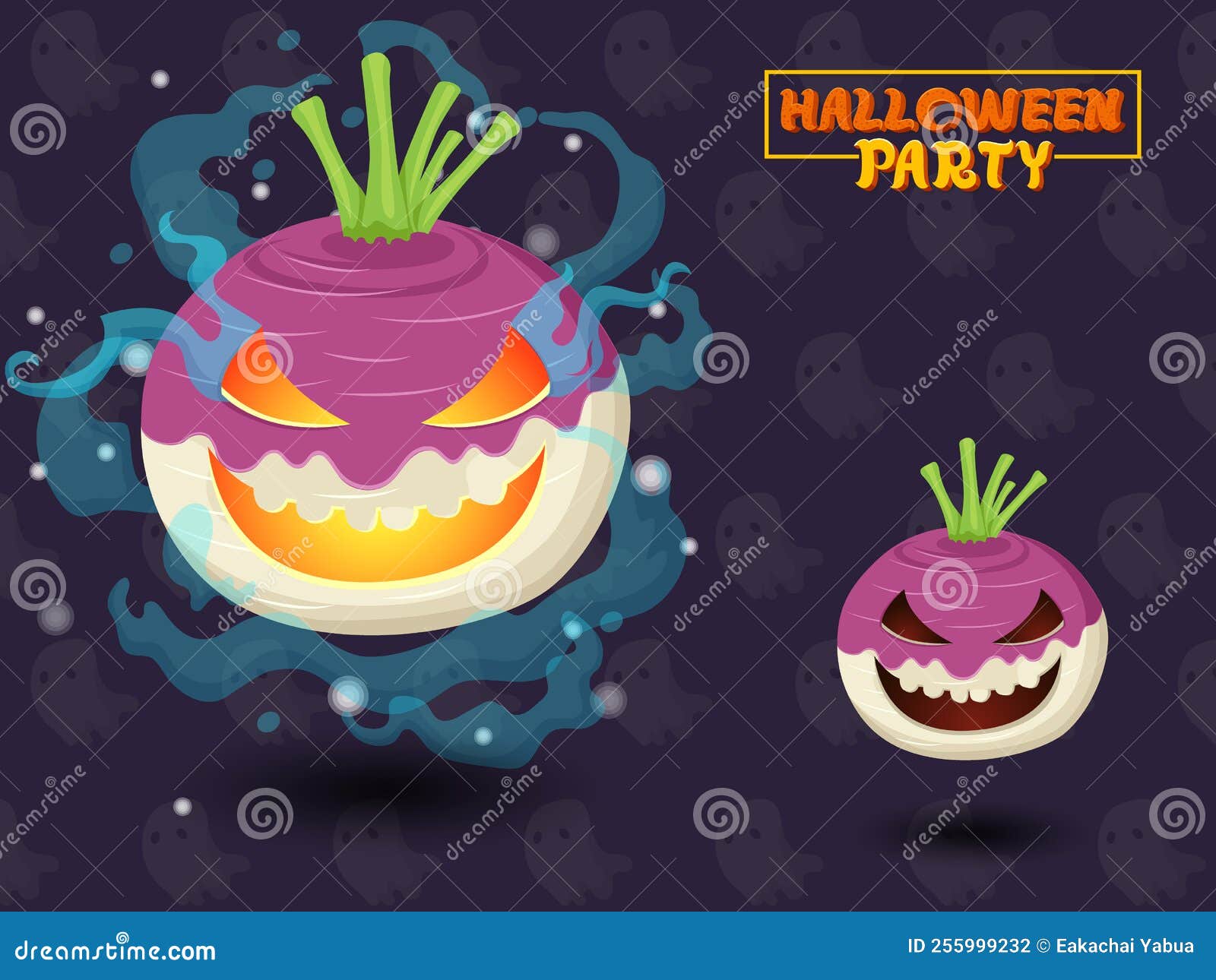 Halloween Turnips Collection in Flat Design. Swap Your Pumpkins for
