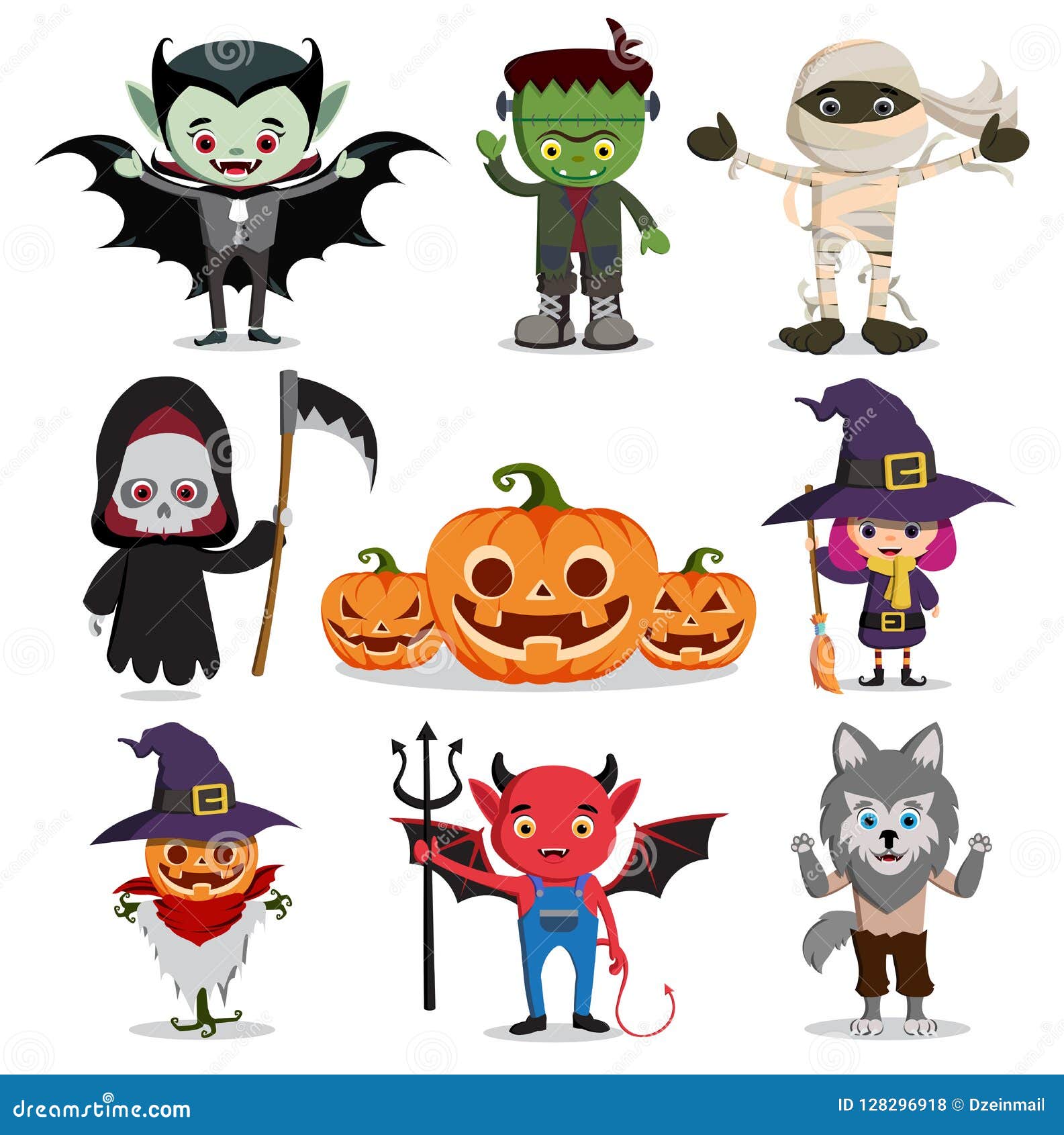 Halloween Cartoon Characters Skeleton Skull, Digital Illustration ...