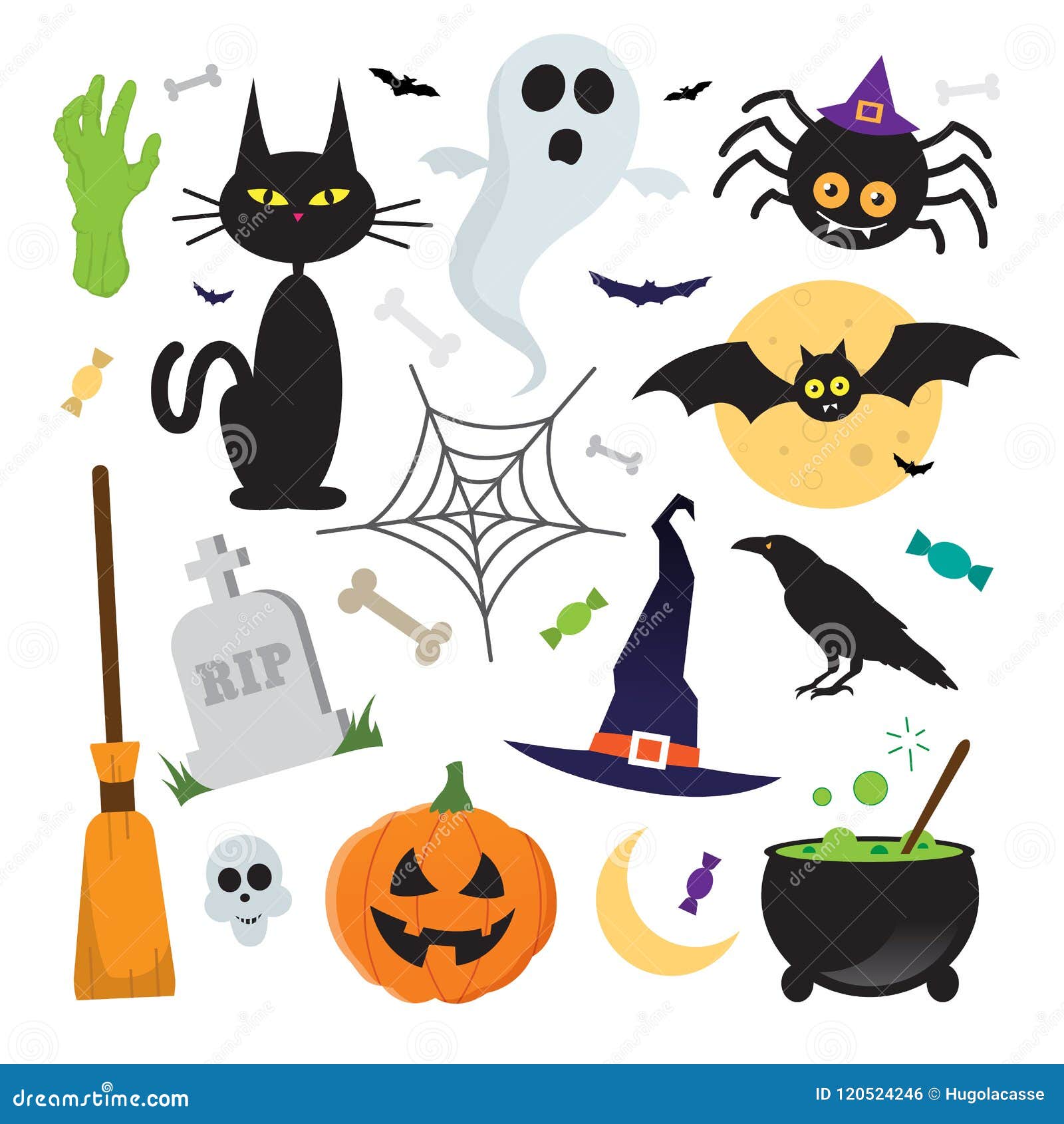 Halloween Vector Elements Icons Set Stock Vector Illustration Of Halloween Vector Elements Icons Set Stock Vector Illustration Of