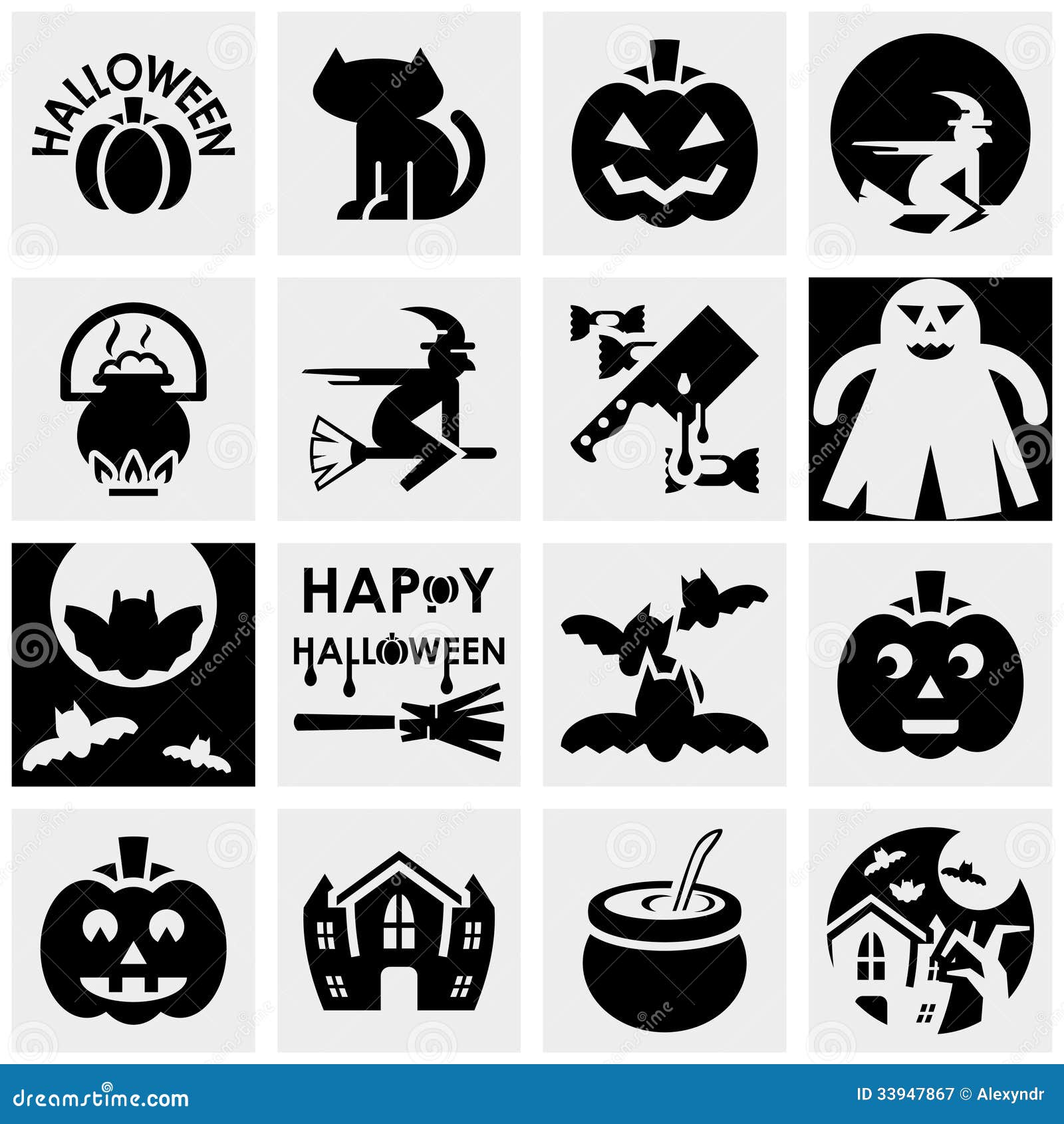halloween vector icons set gray icon isolated grey background eps file available 33947867