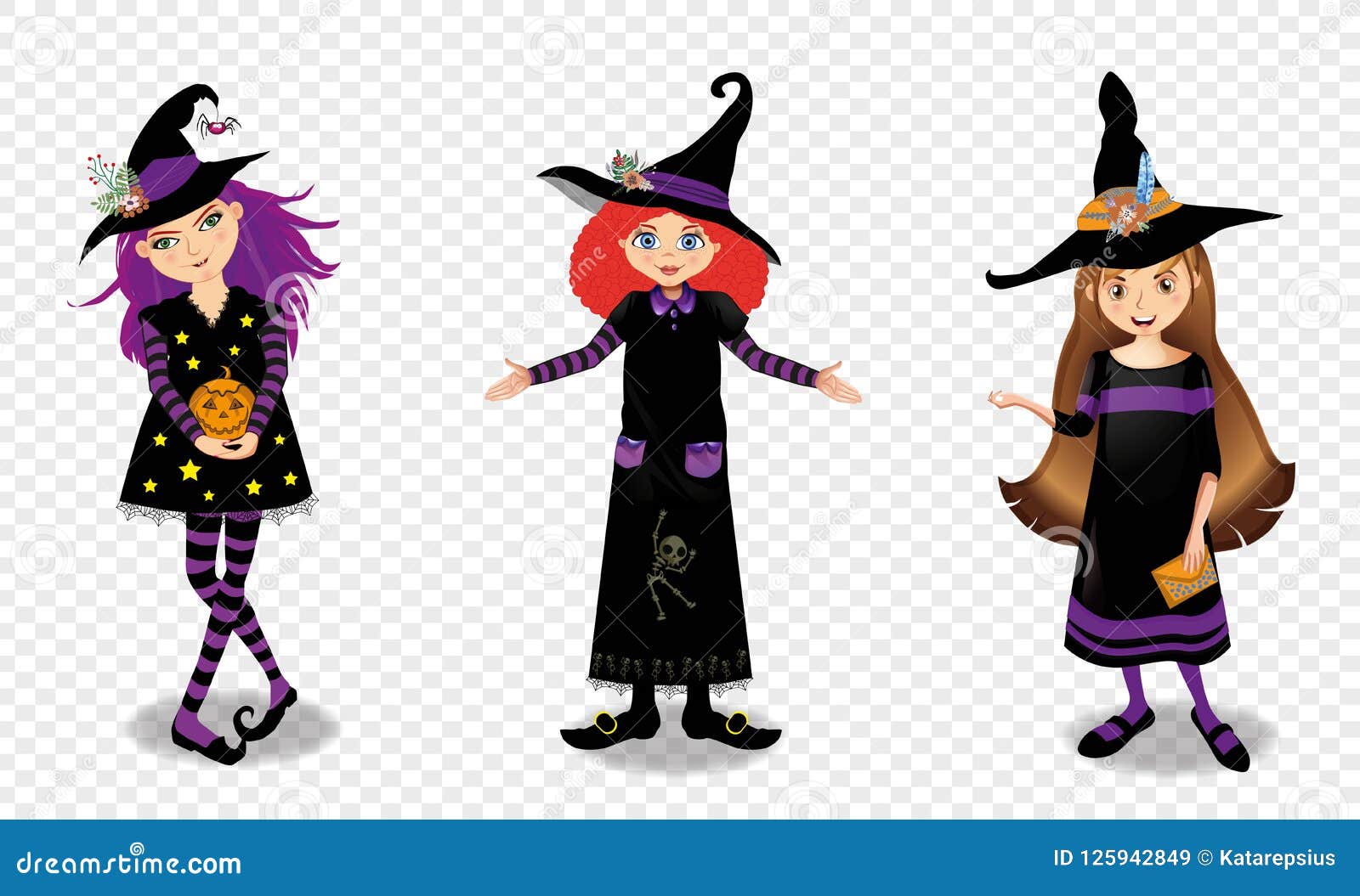Halloween Vector Illustration of Three Young Witch Girls Isolated on Transparent Background. Stock Vector - Illustration of fantasy, cartoon: 125942849 Halloween Vector Illustration of Three Young Witch Girls Isolated on Transparent Background. Stock Vector - Illustration of fantasy, cartoon: 125942849