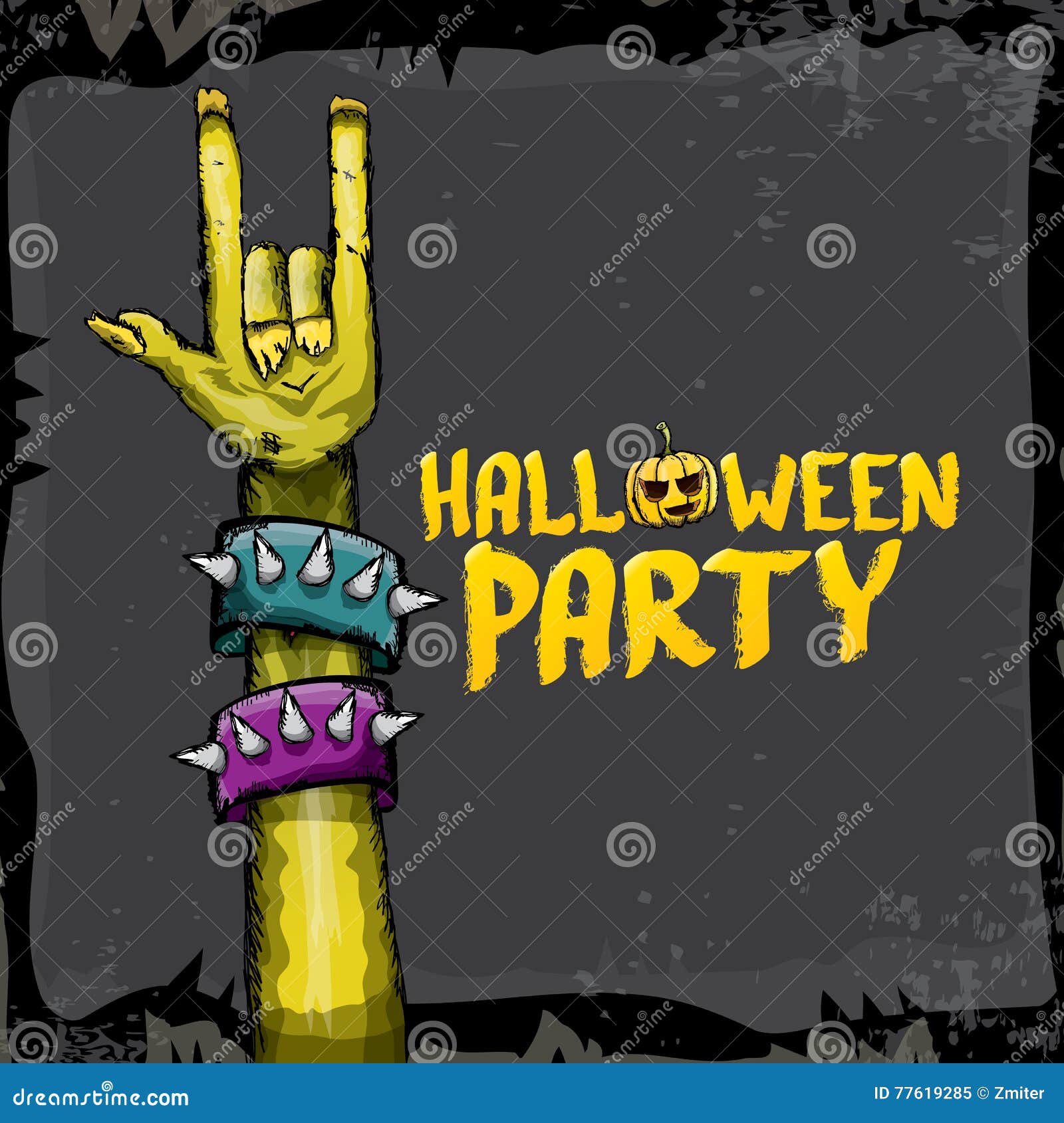 Rock N Roll Zombie Hand Sticker - 6x3 Inch Vinyl Decal For Cars, Windows & Laptops