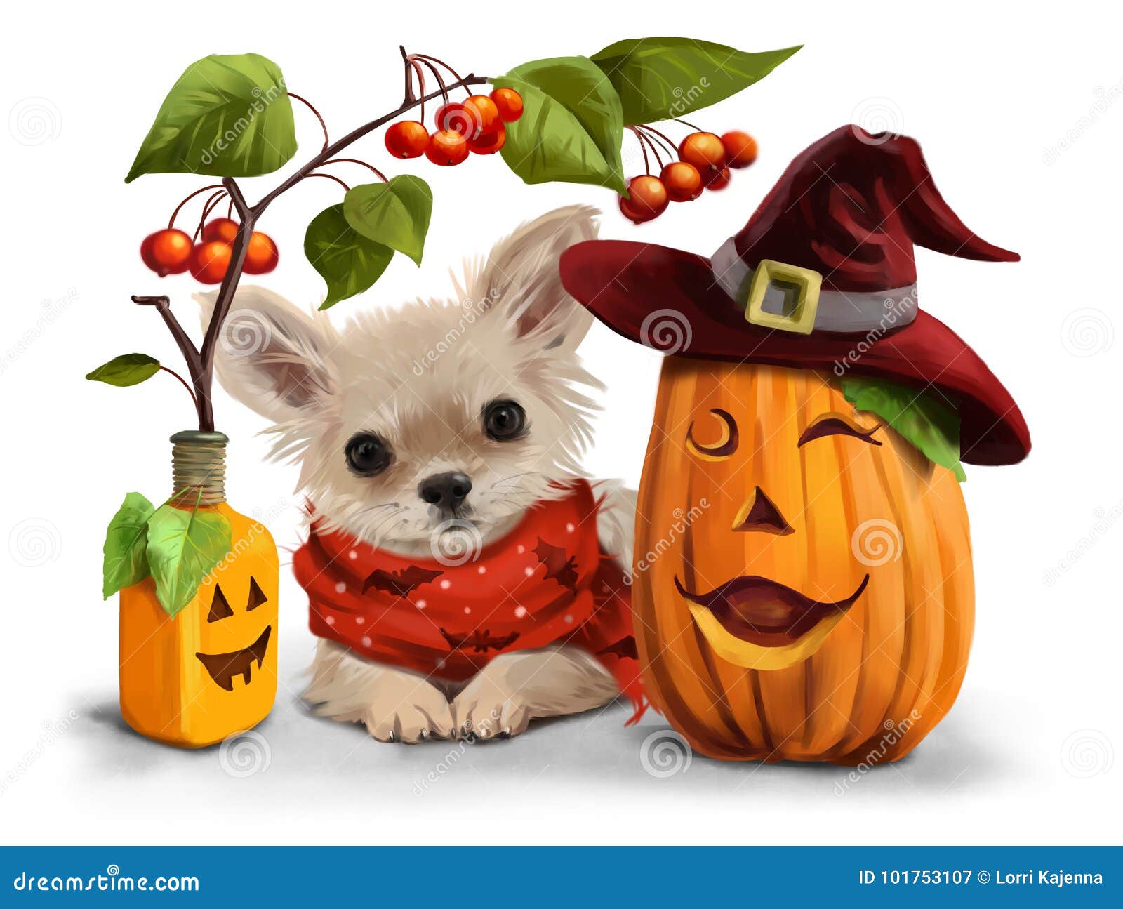 Halloween voor Chihuahuas stock illustratie. Illustration of geïsoleerd