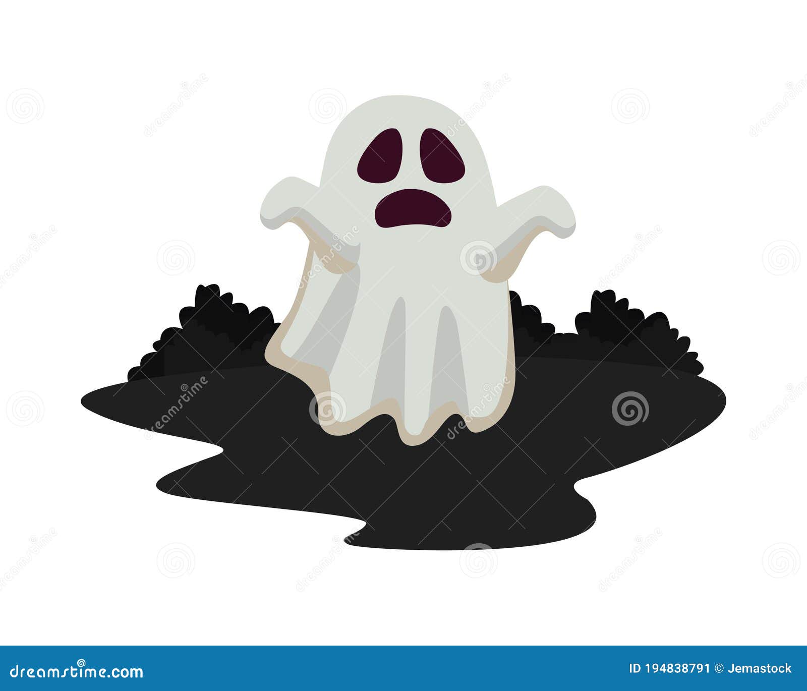 Halloween White Ghost Cartoon Vector Design Stock Vector - Illustration of  white, celebration: 194838791