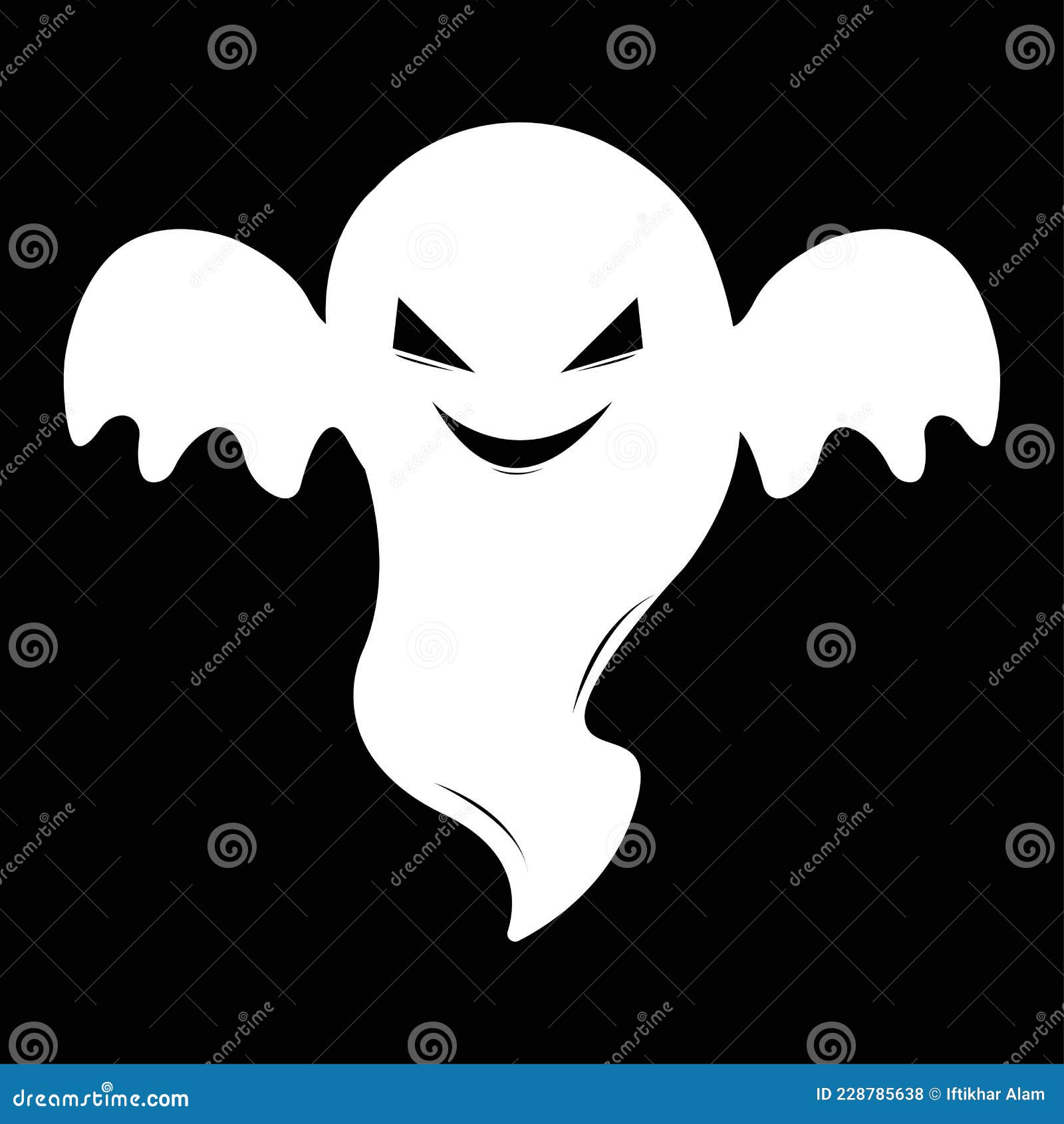 Halloween funny white ghost design on a black background. Ghost with  abstract shape design. Halloween white ghost party element vector  illustration. Ghost vector with a scary face. 9345261 PNG