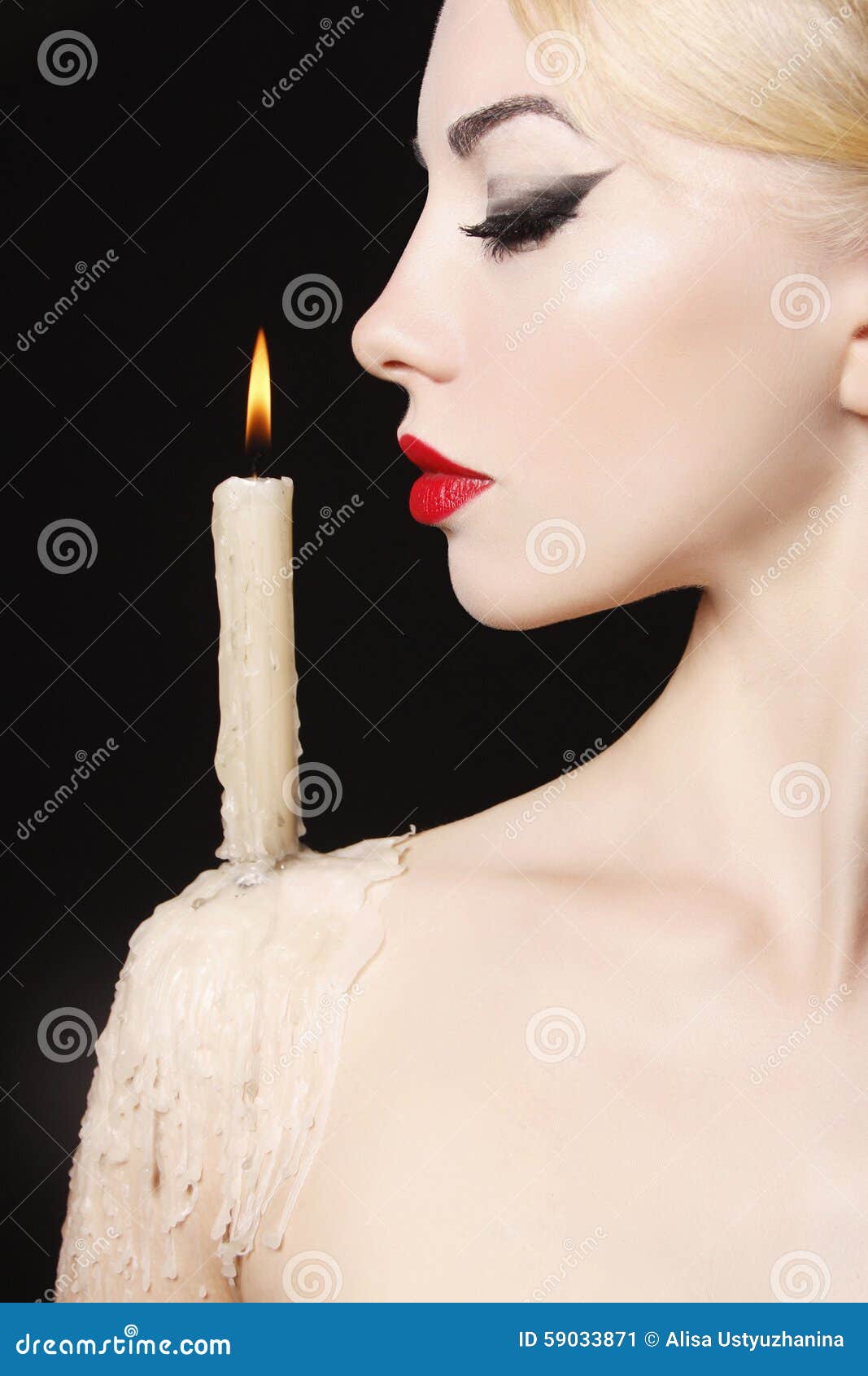 Halloween Witch with Candle Stock Image Image of person, face 59033871