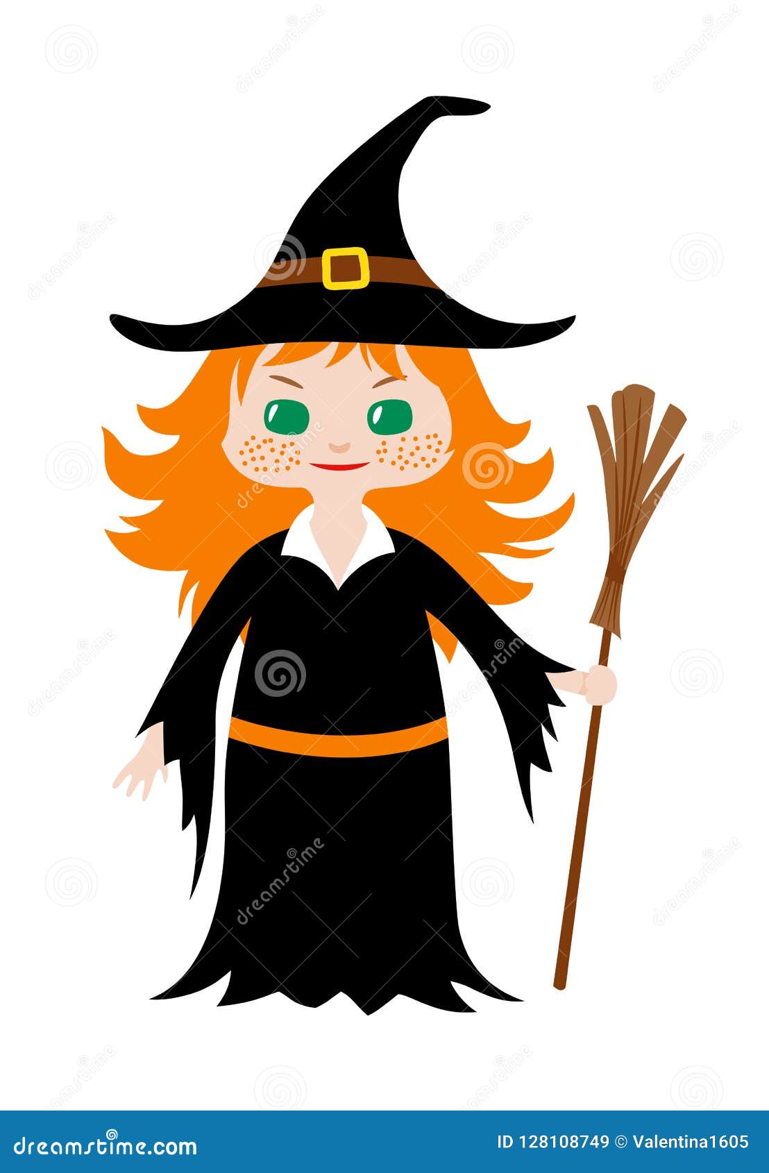 Halloween Witch Costume. Chibi Style Stock Vector - Illustration of ...
