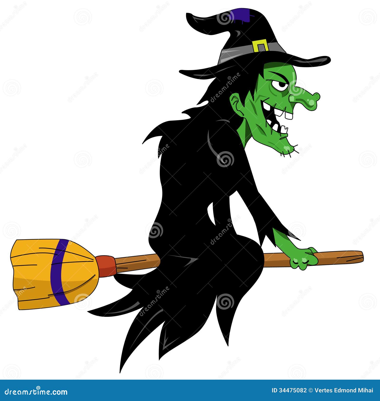 Halloween witch stock vector. Illustration of flying - 34475082