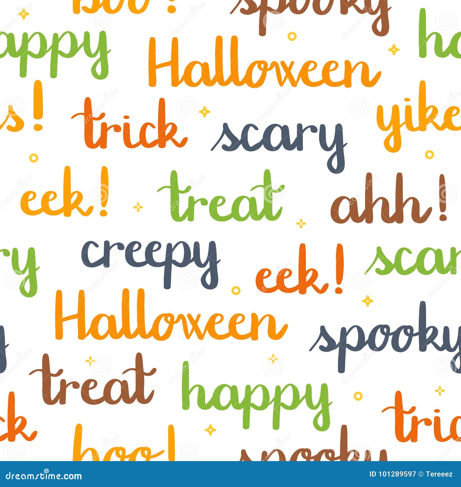 Download Halloween Words Lettering Seamless Pattern White ...