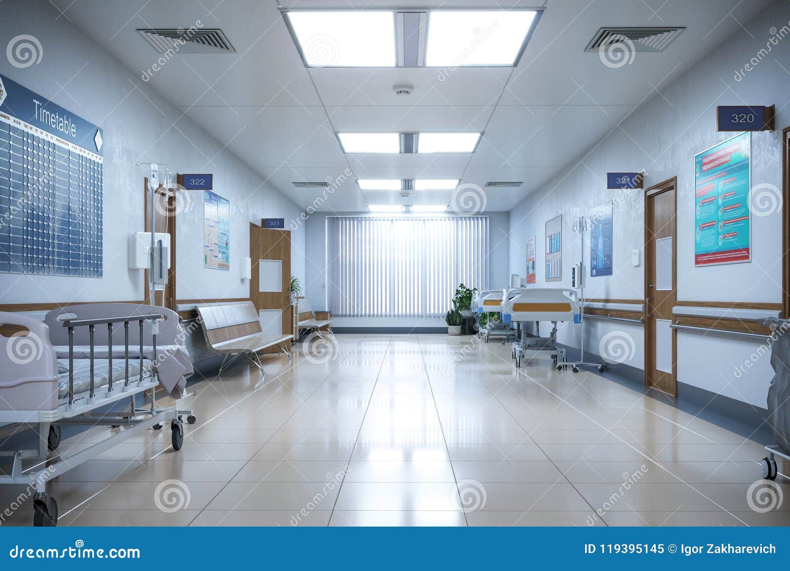 hallway the emergency room and outpatient hospital