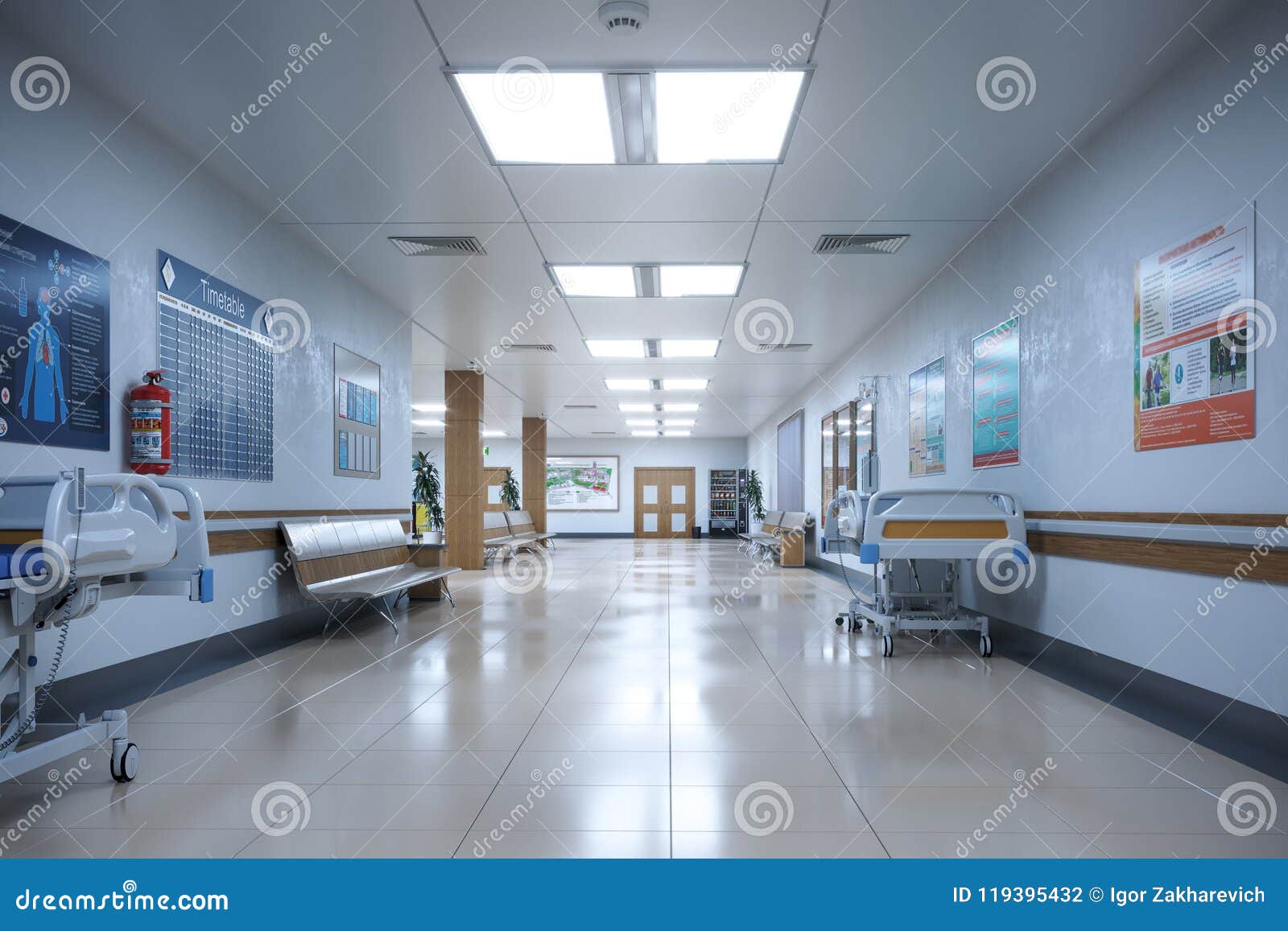 hallway the emergency room and outpatient hospital
