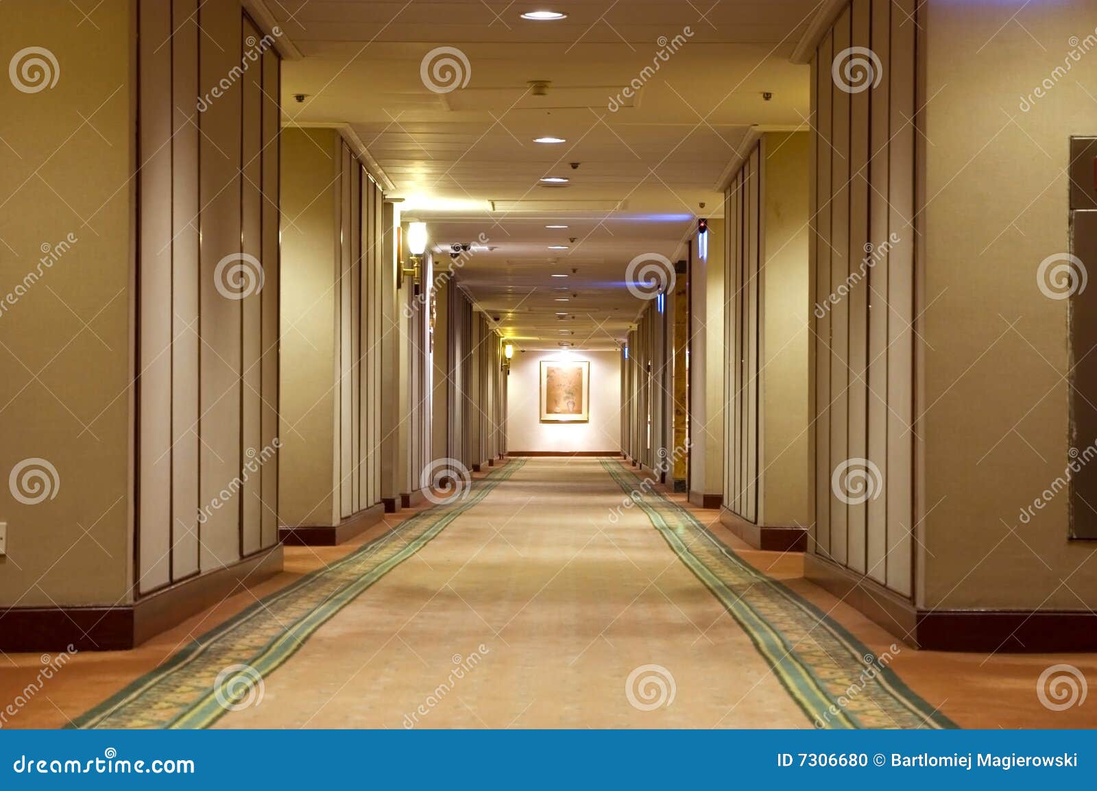 Hallway in hotel stock photo. Image of hotel, hall, carpet 7306680