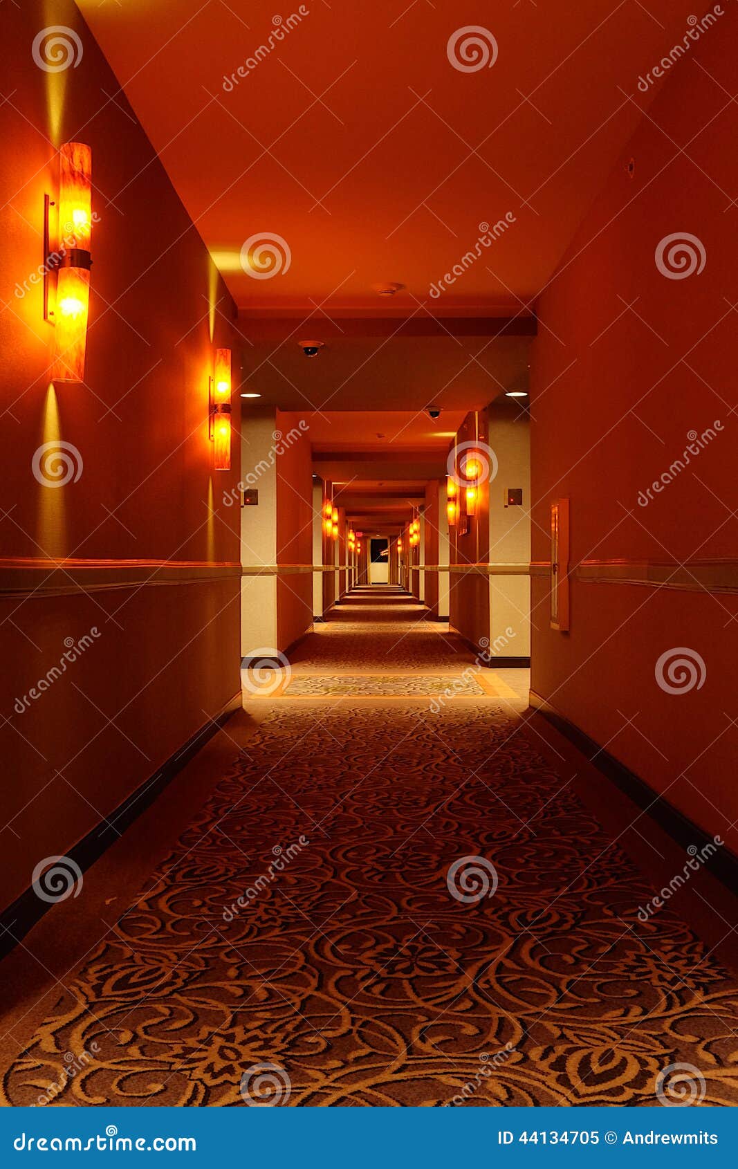 Hallway at Night stock image. Image of light, pattern 44134705