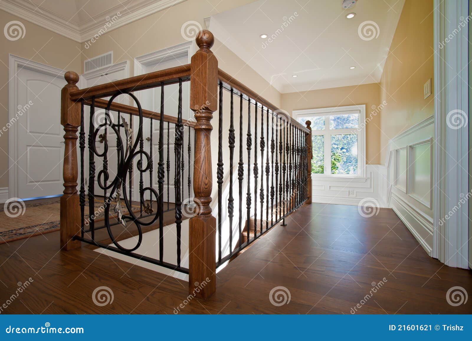 Hallway railing stock image. Image of indoors, doors 21601621