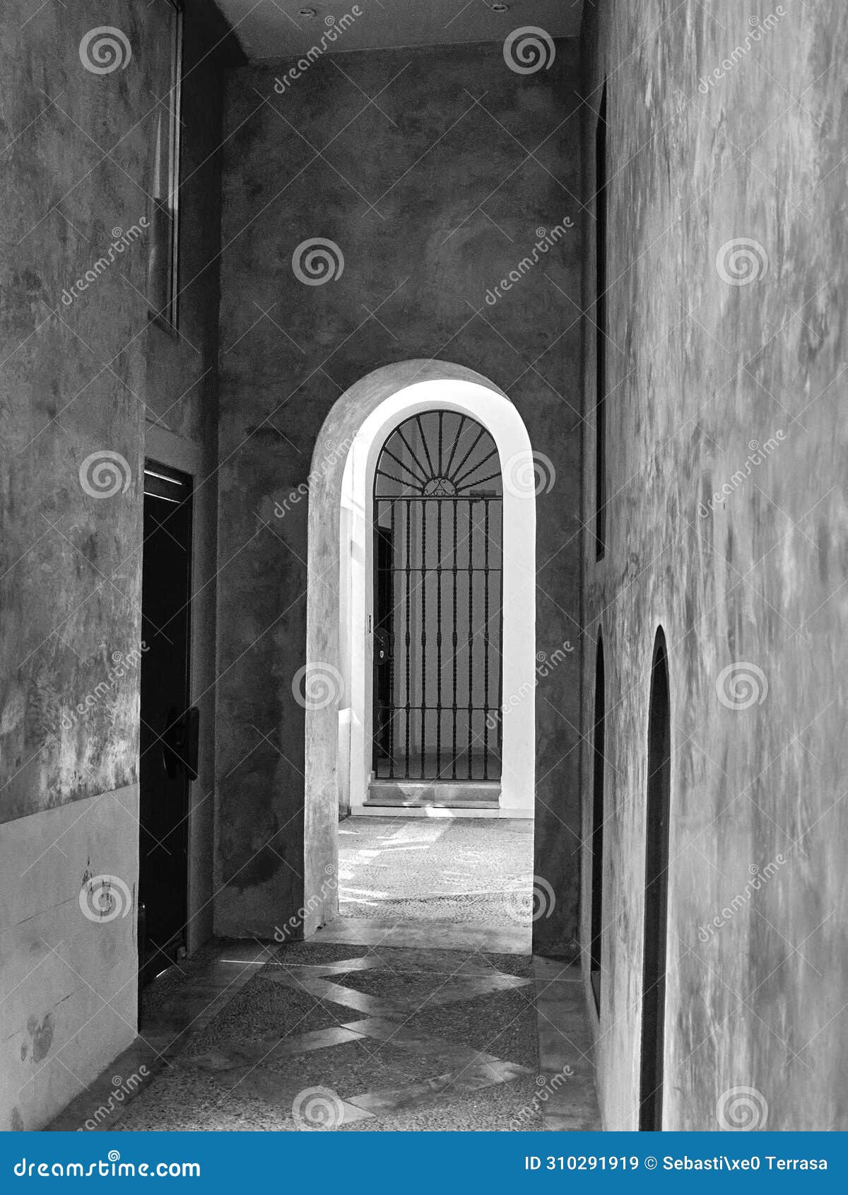 hallways, walls, doors and arches