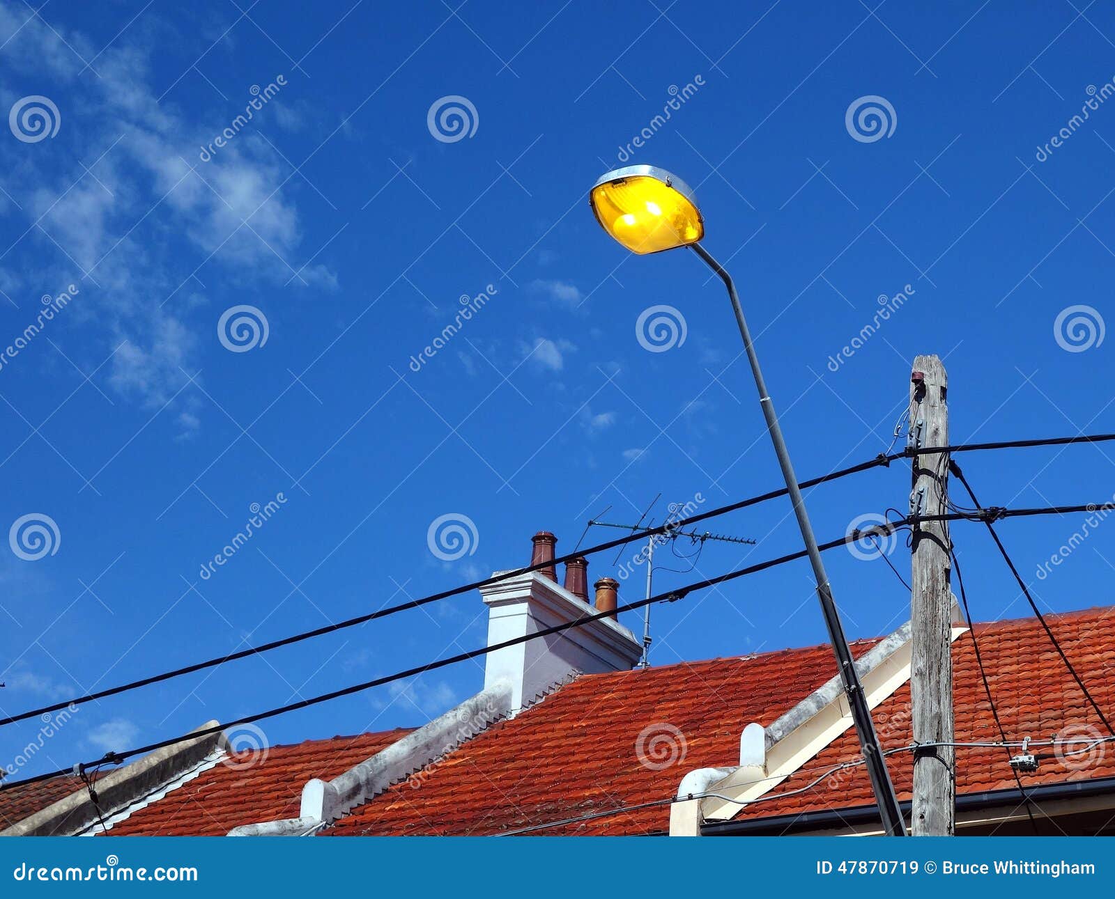 Halogen Street Light stock image. Image of blue, street 47870719