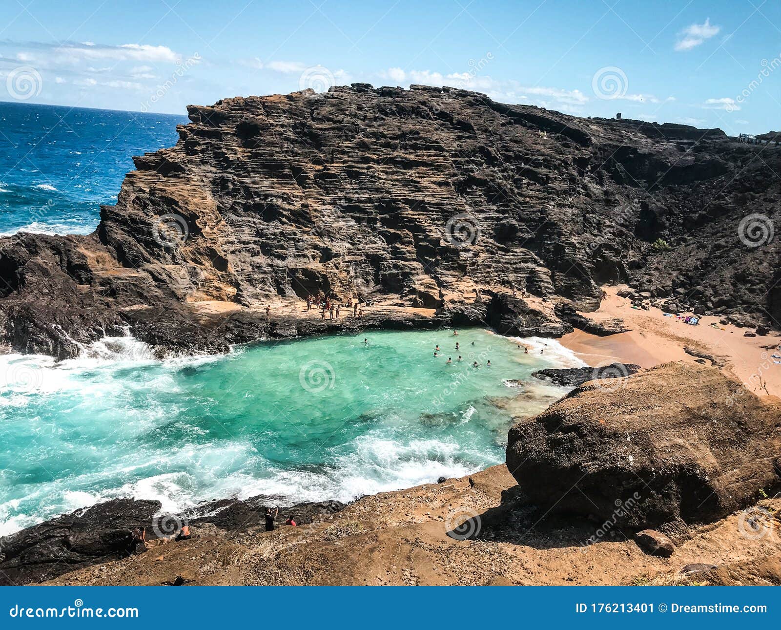 Halona Blow Hole in Hawaii stock image. Image of beach 176213401