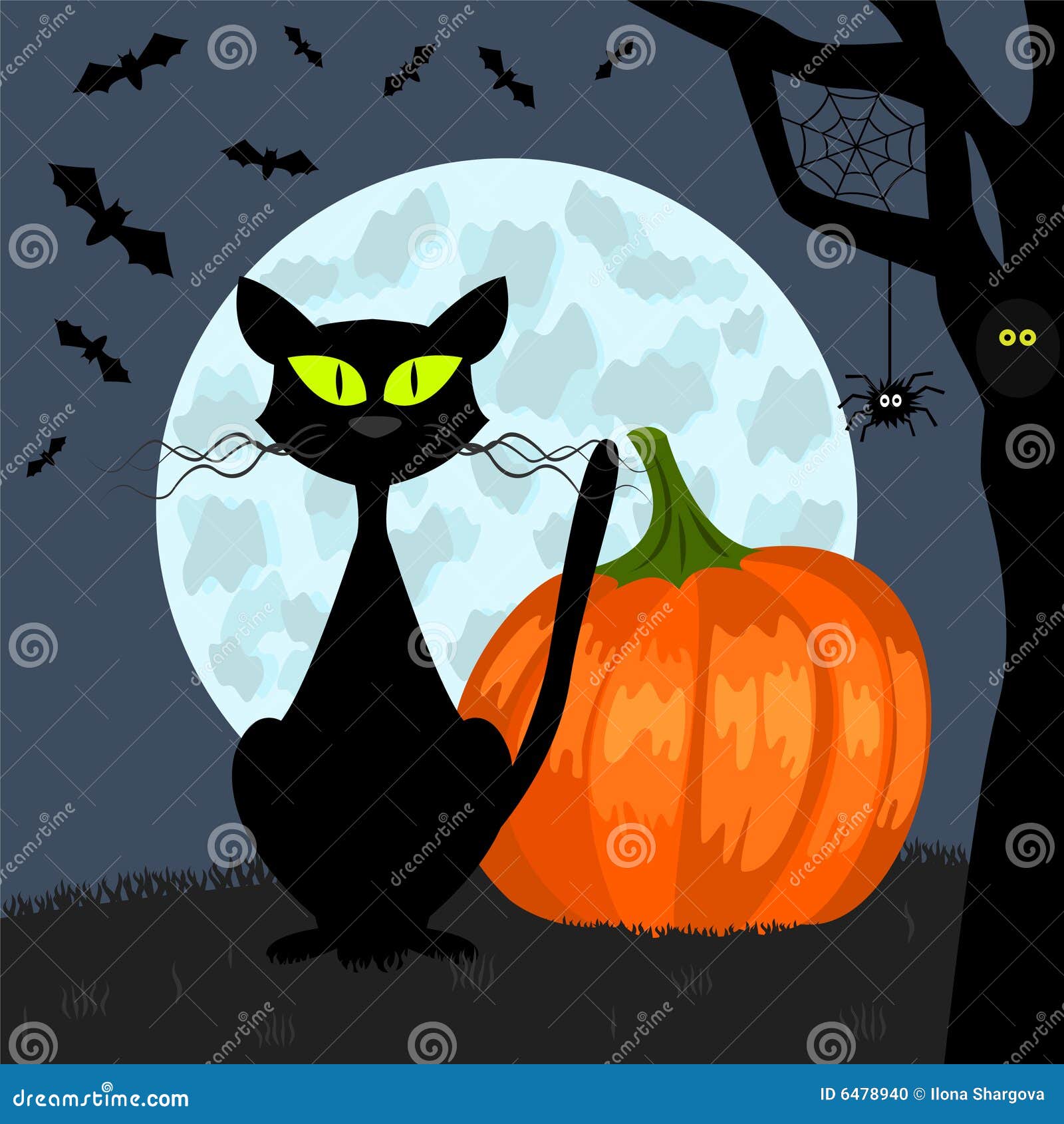 Haloween background stock vector. Illustration of spider - 6478940