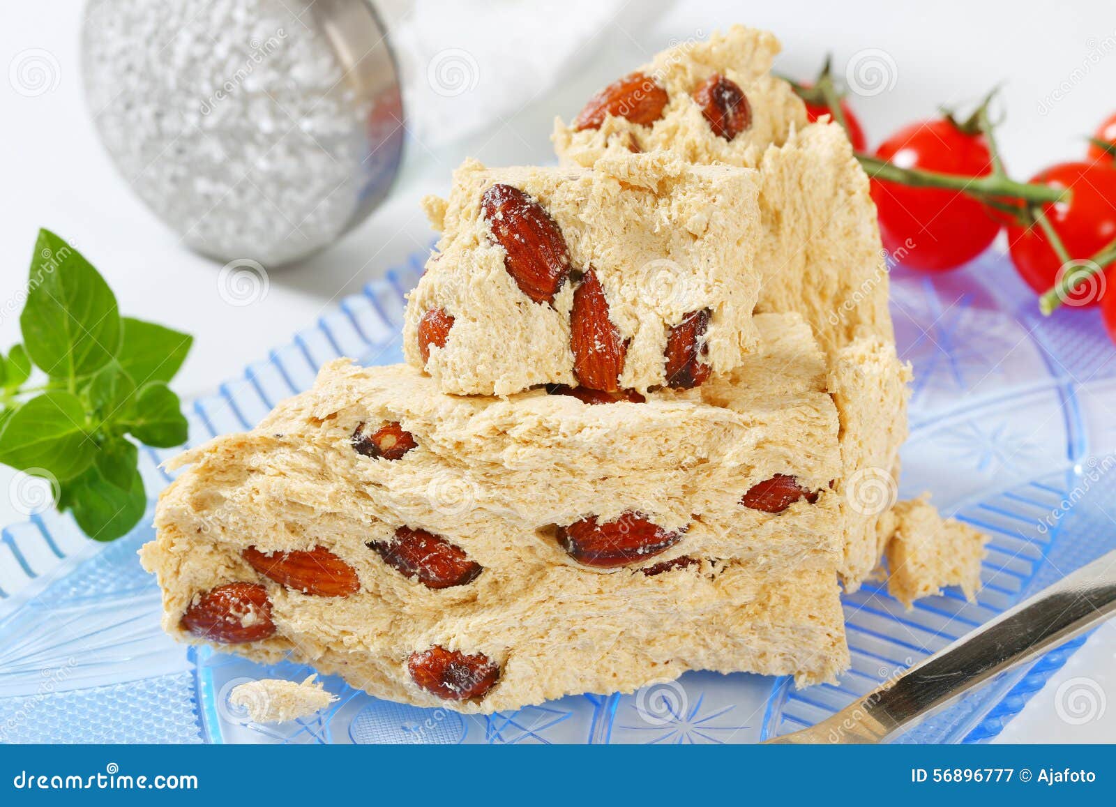 Halva with almonds stock image. Image of closeup, confection 56896777