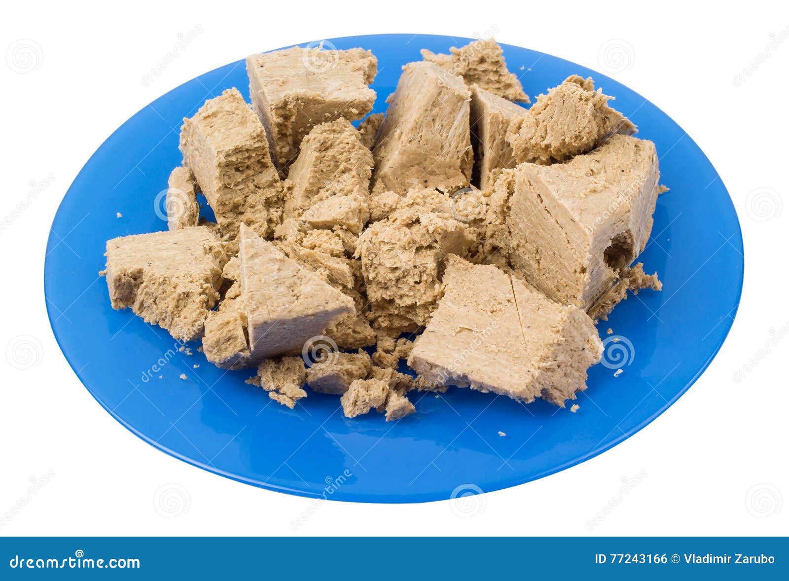 Halvah in a plate stock photo. Image of dessert, snack 77243166