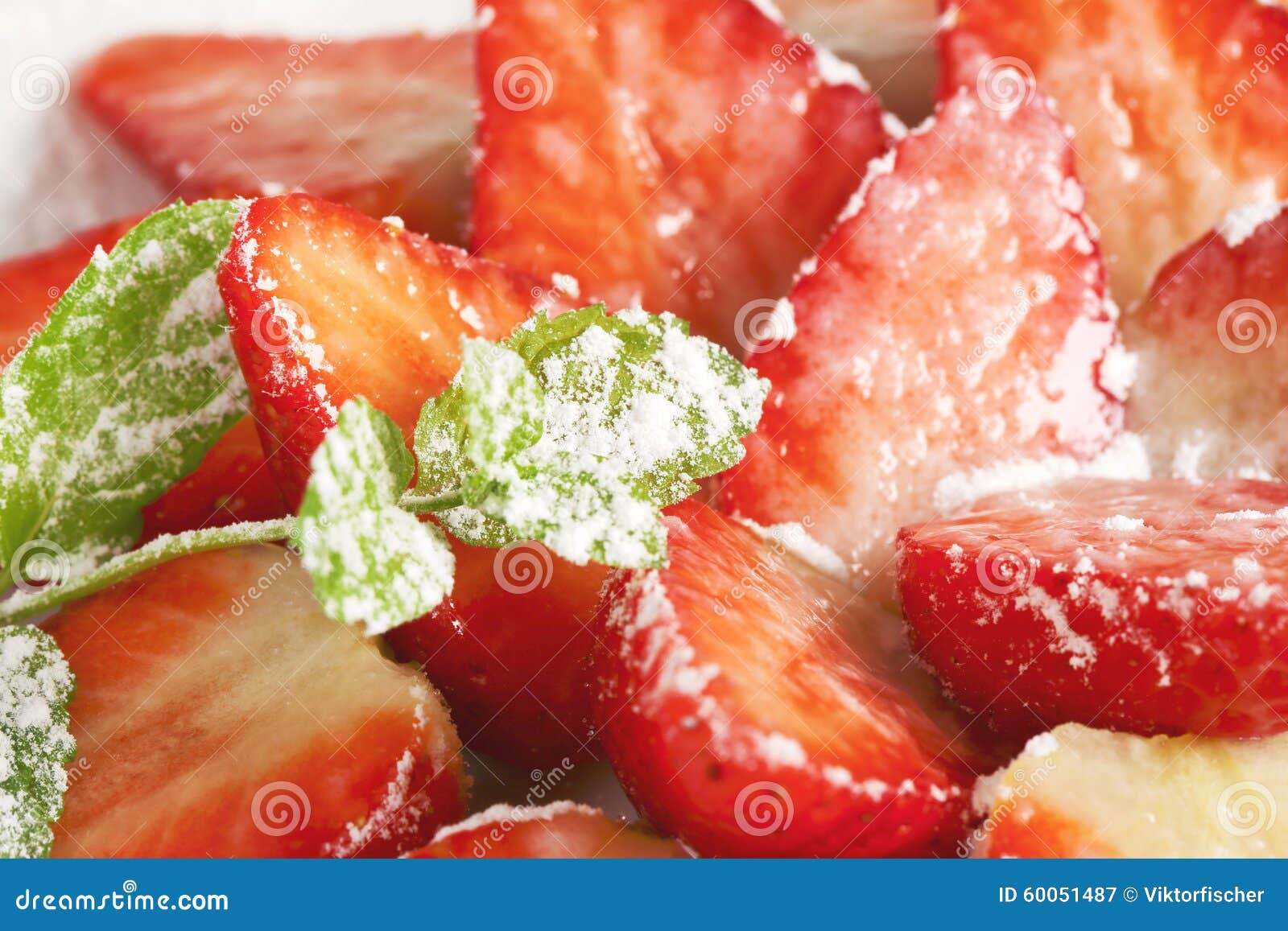 Halved Strawberries with Sugar Stock Image Image of studio, fresh