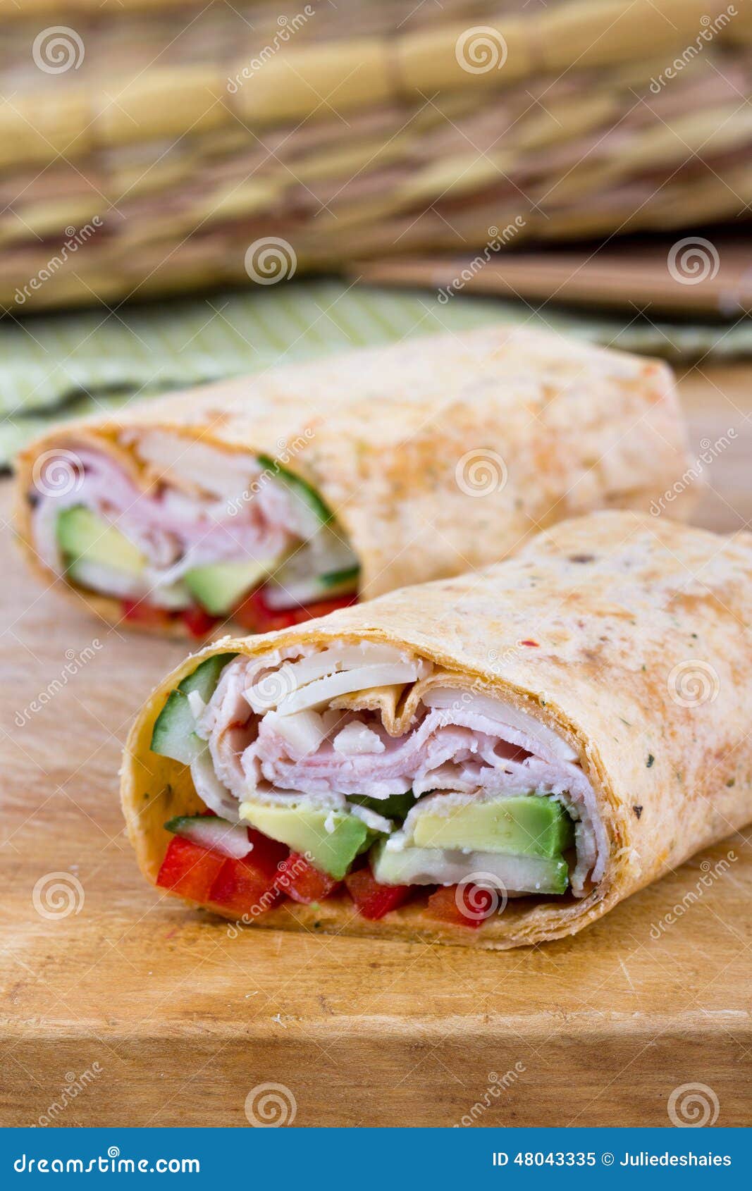 Ham and Avocado Sandwich Wrap Roll Stock Image Image of wrap, meat