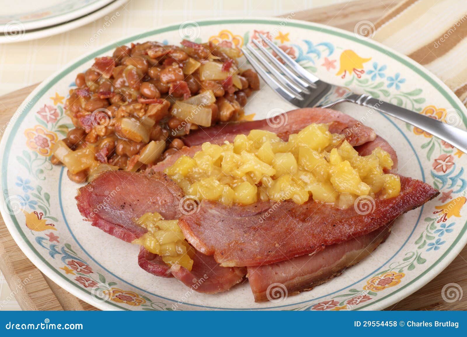 Ham and Bean Dinner stock photo. Image of food, meat 29554458