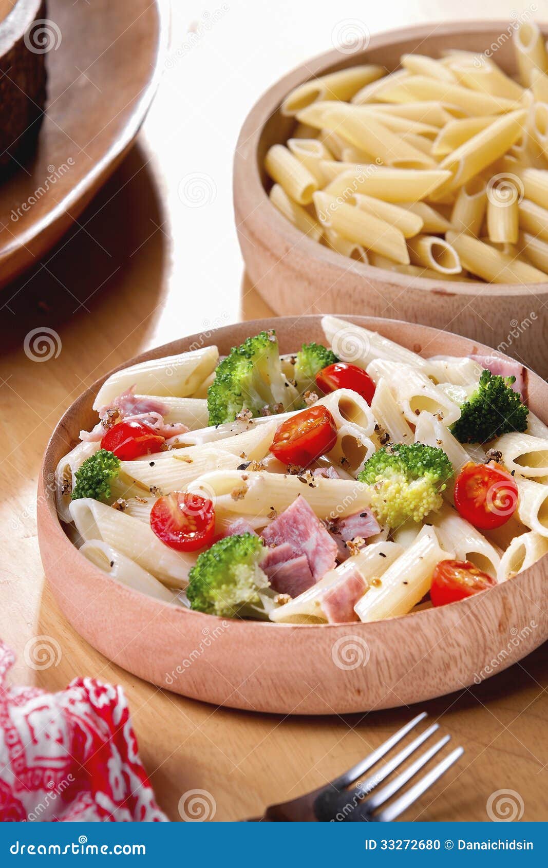 Ham Broccoli Pasta stock photo. Image of organic, healthy 33272680
