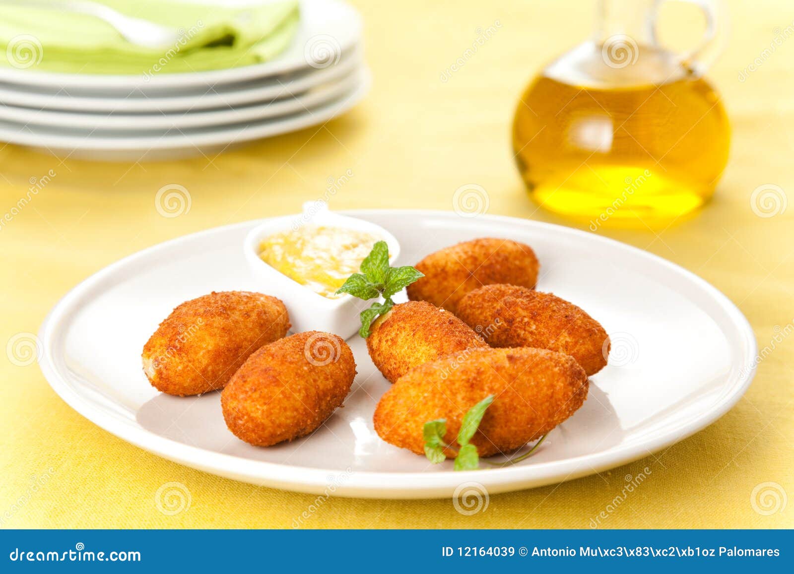 Ham and cheese croquettes stock image. Image of sphere 12164039