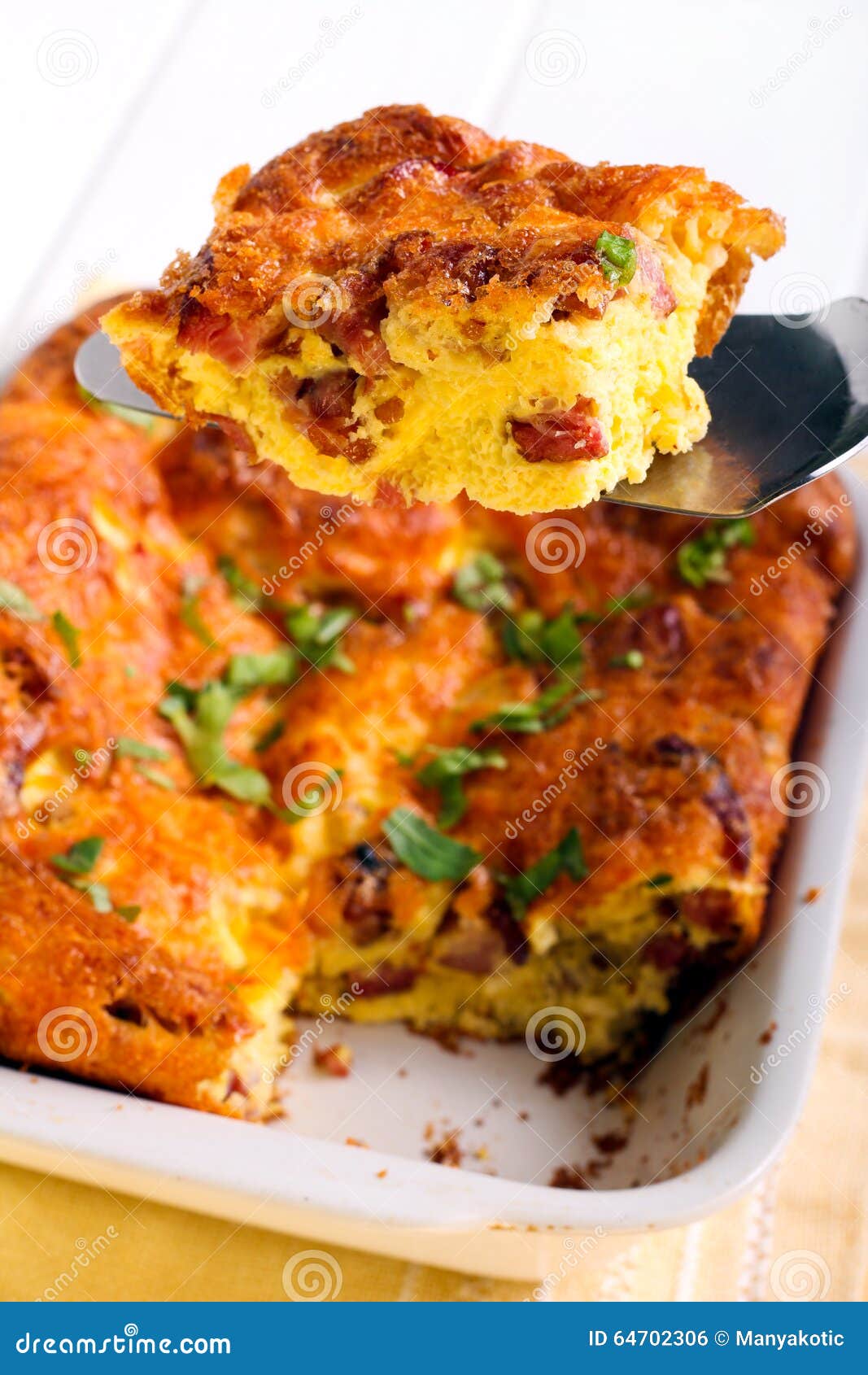 Ham, Cheese and Egg Casserole Stock Photo Image of sausage, lunch 64702306