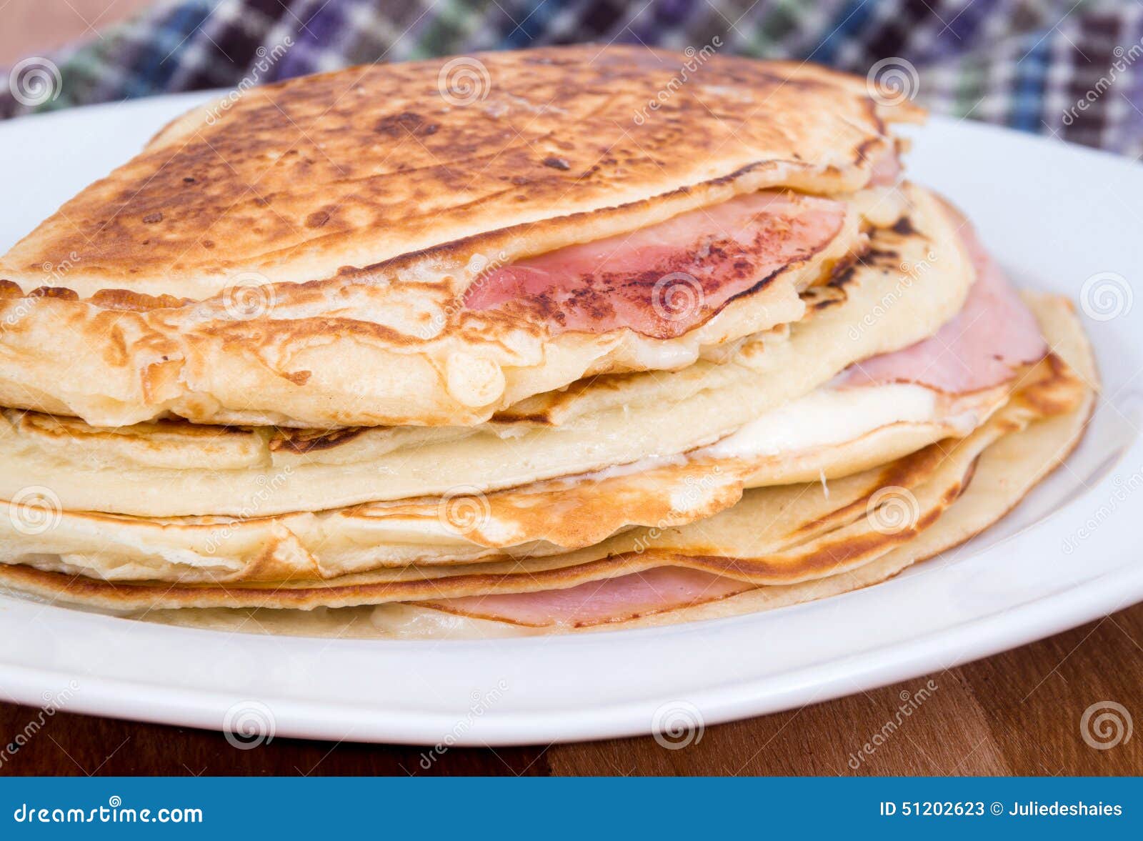 Ham and Cheese Pancake Breakfast Stock Image Image of meal, salty