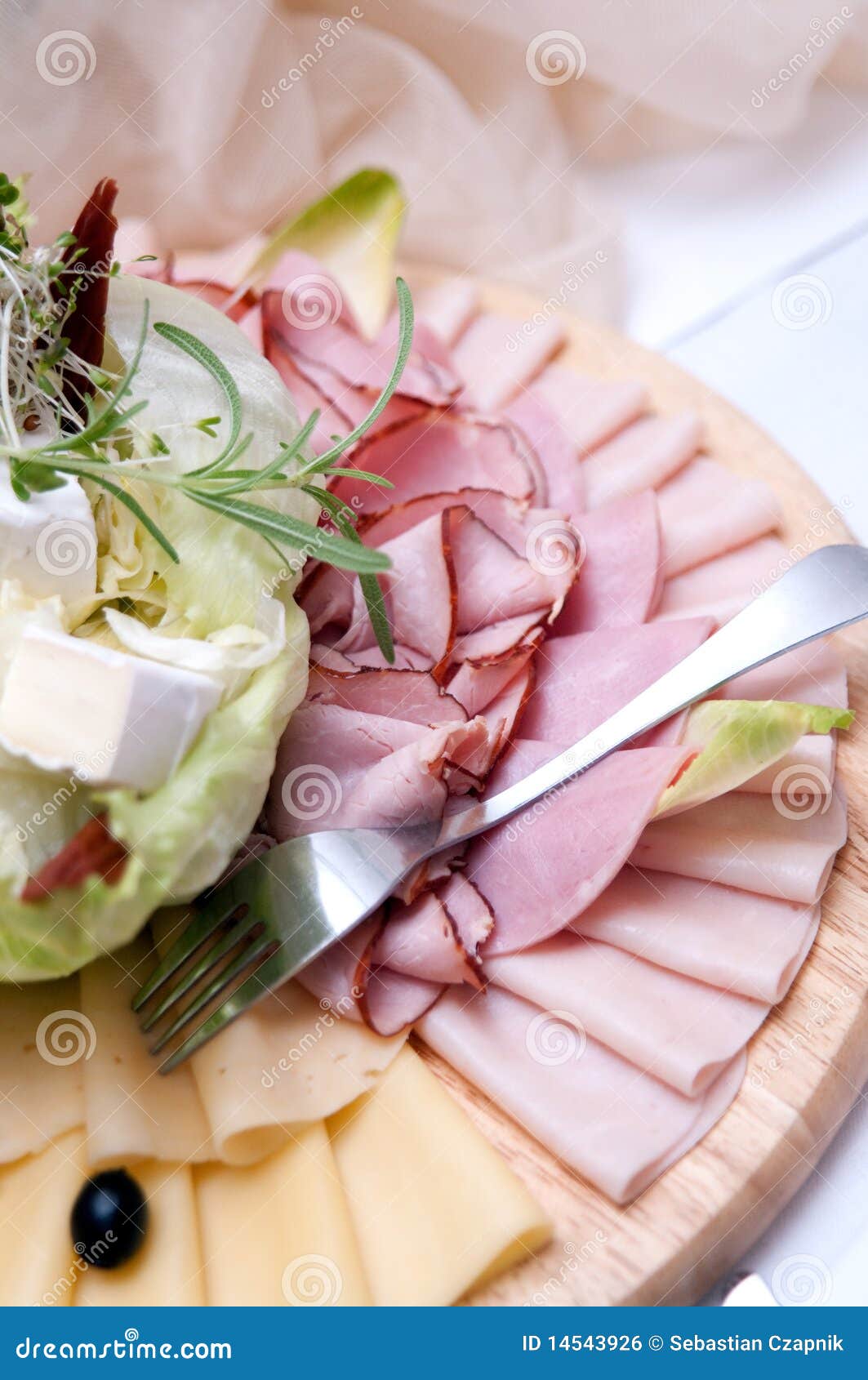 Ham and cheese plate stock photo. Image of dieting, table 14543926