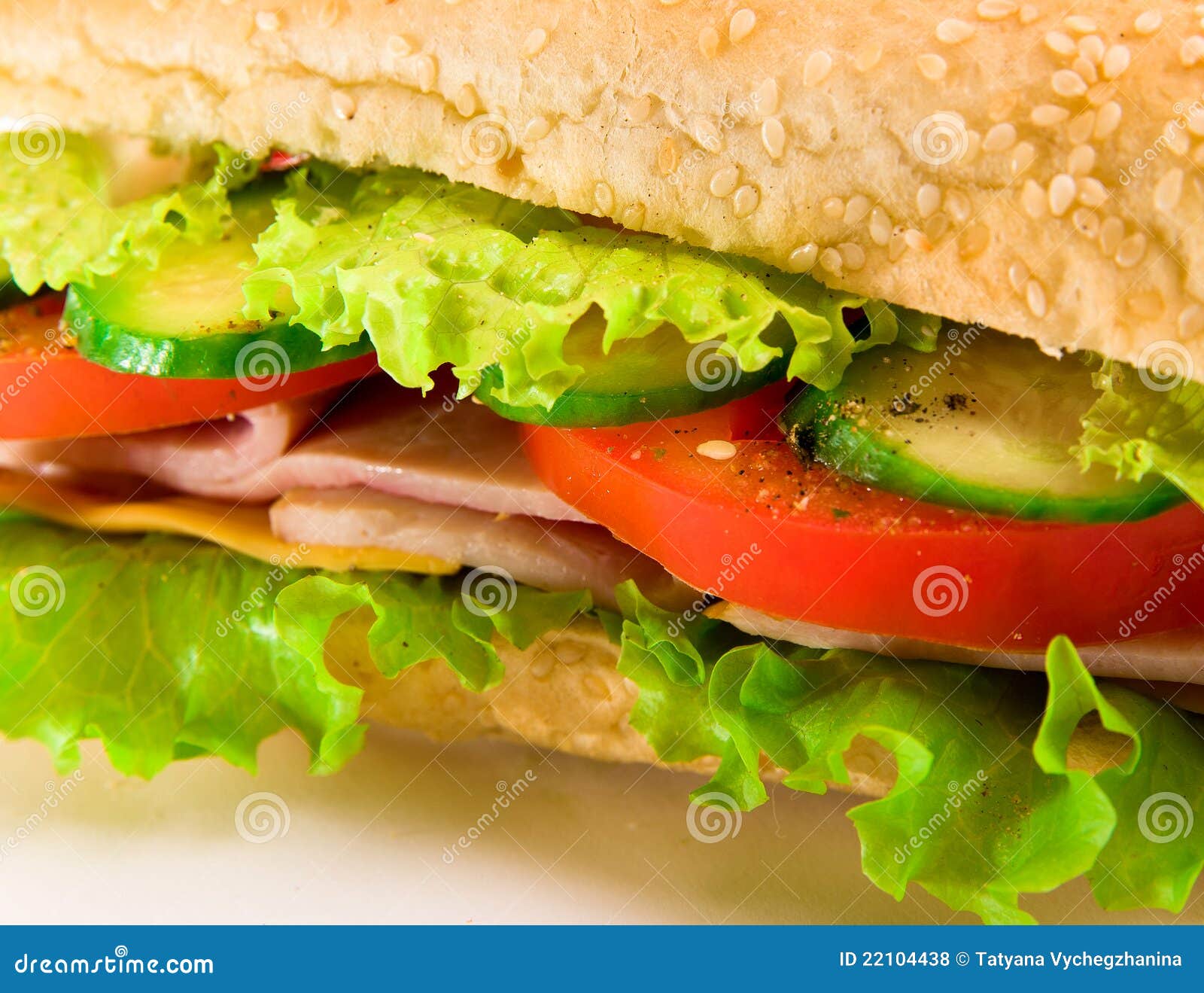Ham and cheese sandwich stock photo. Image of fast, cheese 22104438