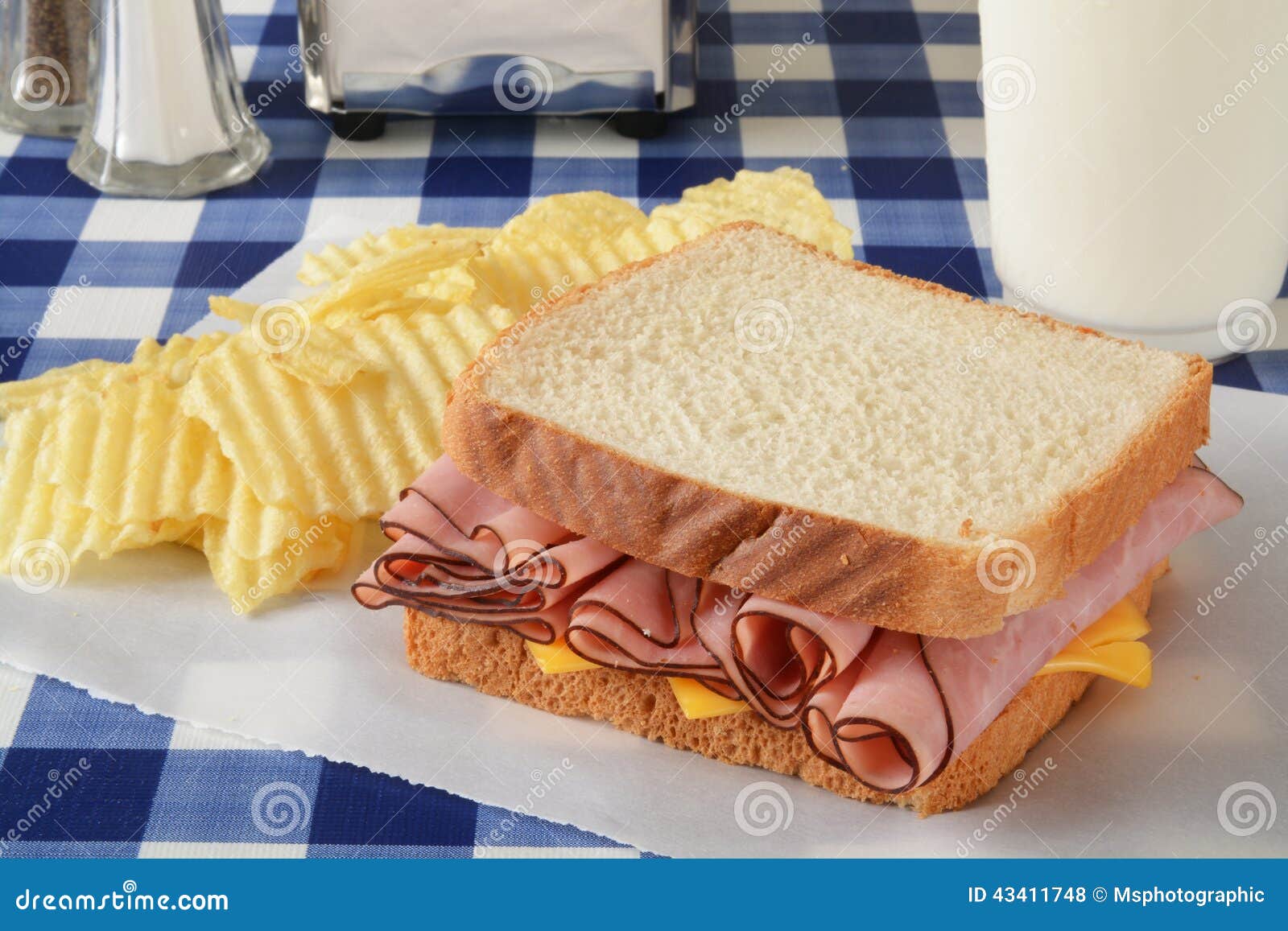Ham and cheese sandwich stock photo. Image of potato 43411748