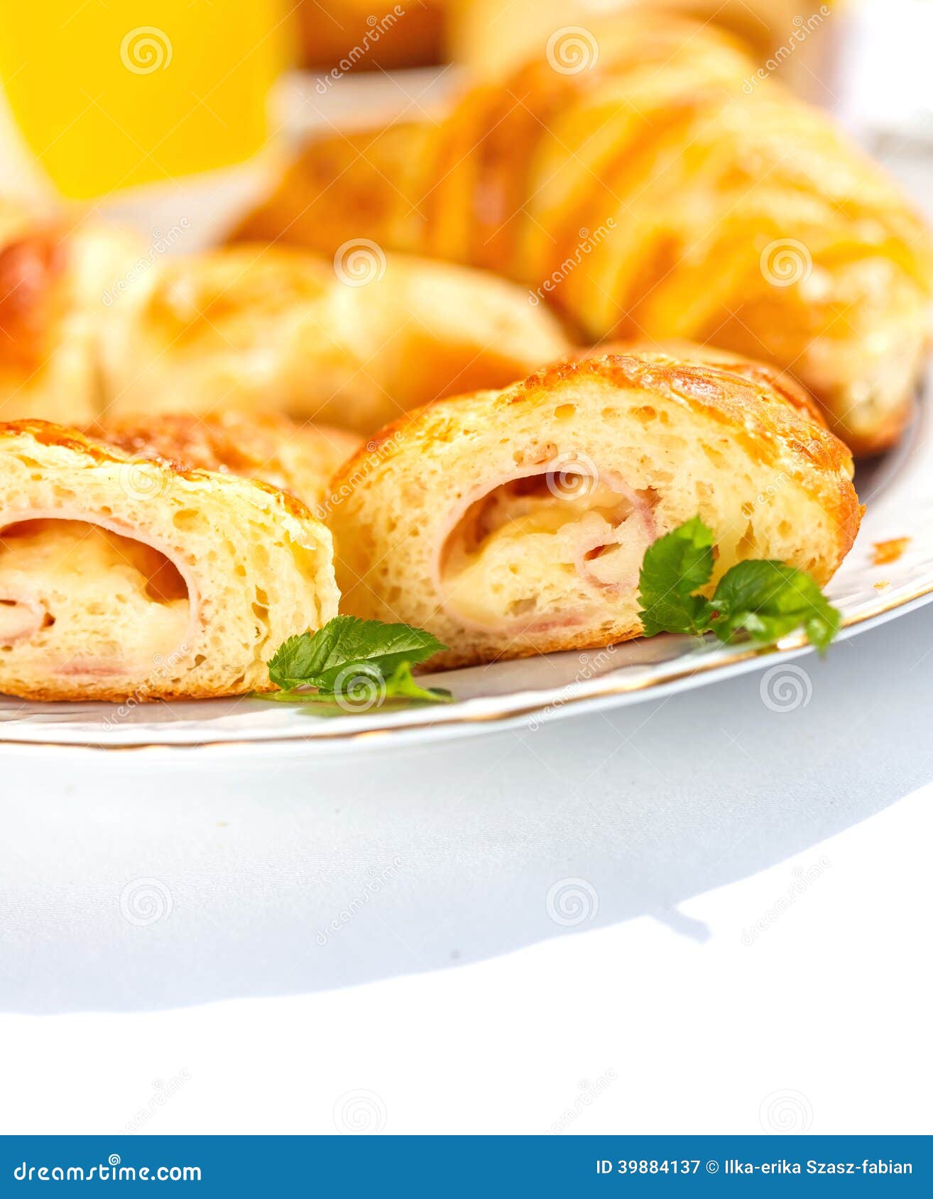 Ham and Cheese Stuffed Crescent Roll Stock Image Image of copy
