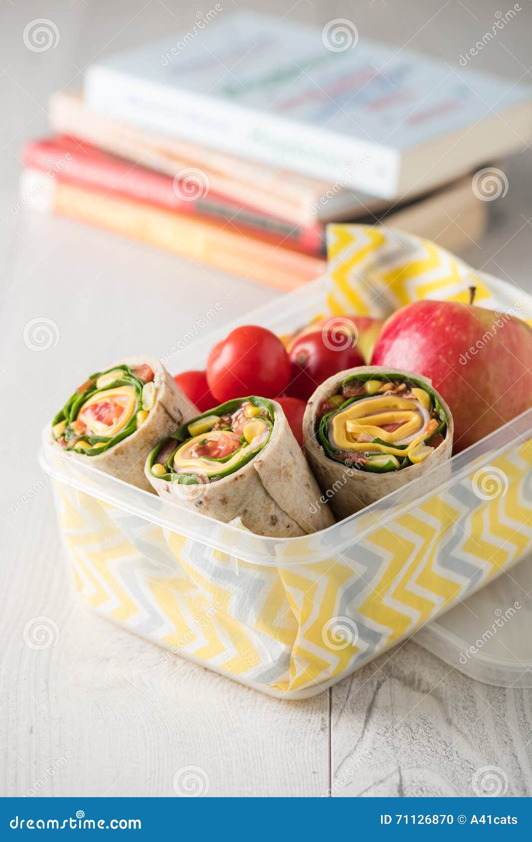 Ham and Cheese Wraps in Lunch Box Stock Photo Image of kebab, kids