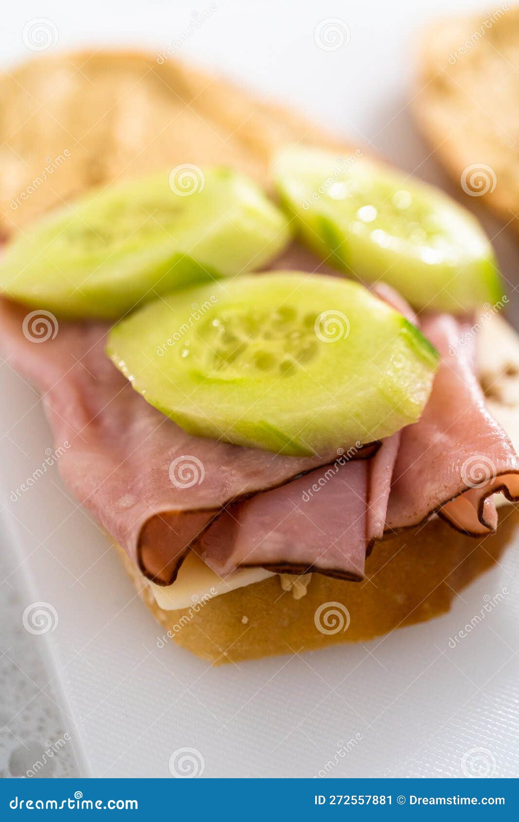 Ham, Cucumber, and Sprout Sandwich Stock Image Image of cooking, meat