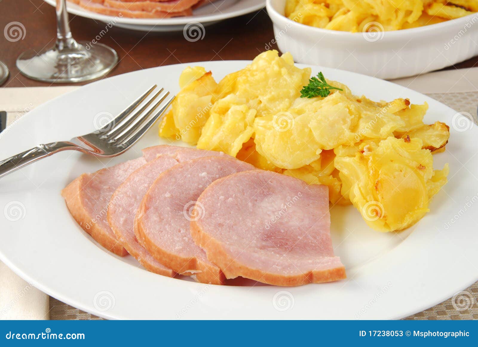 Ham Dinner stock image. Image of silverware, cuisine - 17238053
