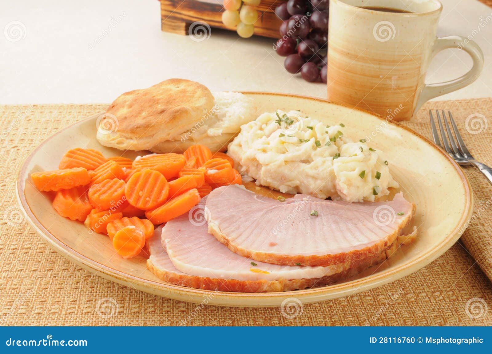 Ham dinner stock photo. Image of horizontal, meat, sliced - 28116760