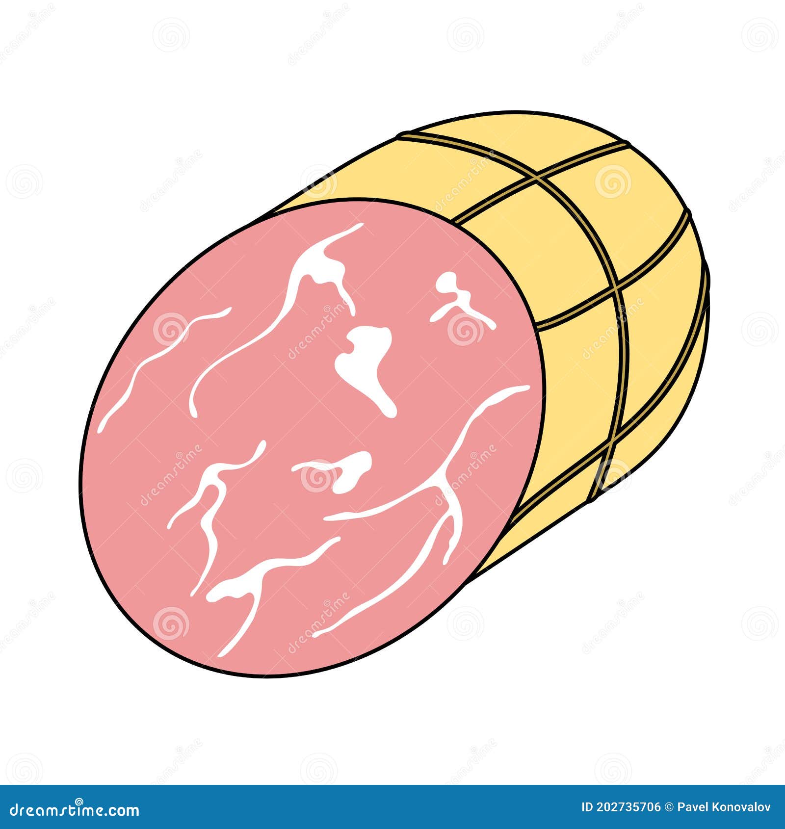 Ham Icon stock vector. Illustration of outline, delicious 202735706