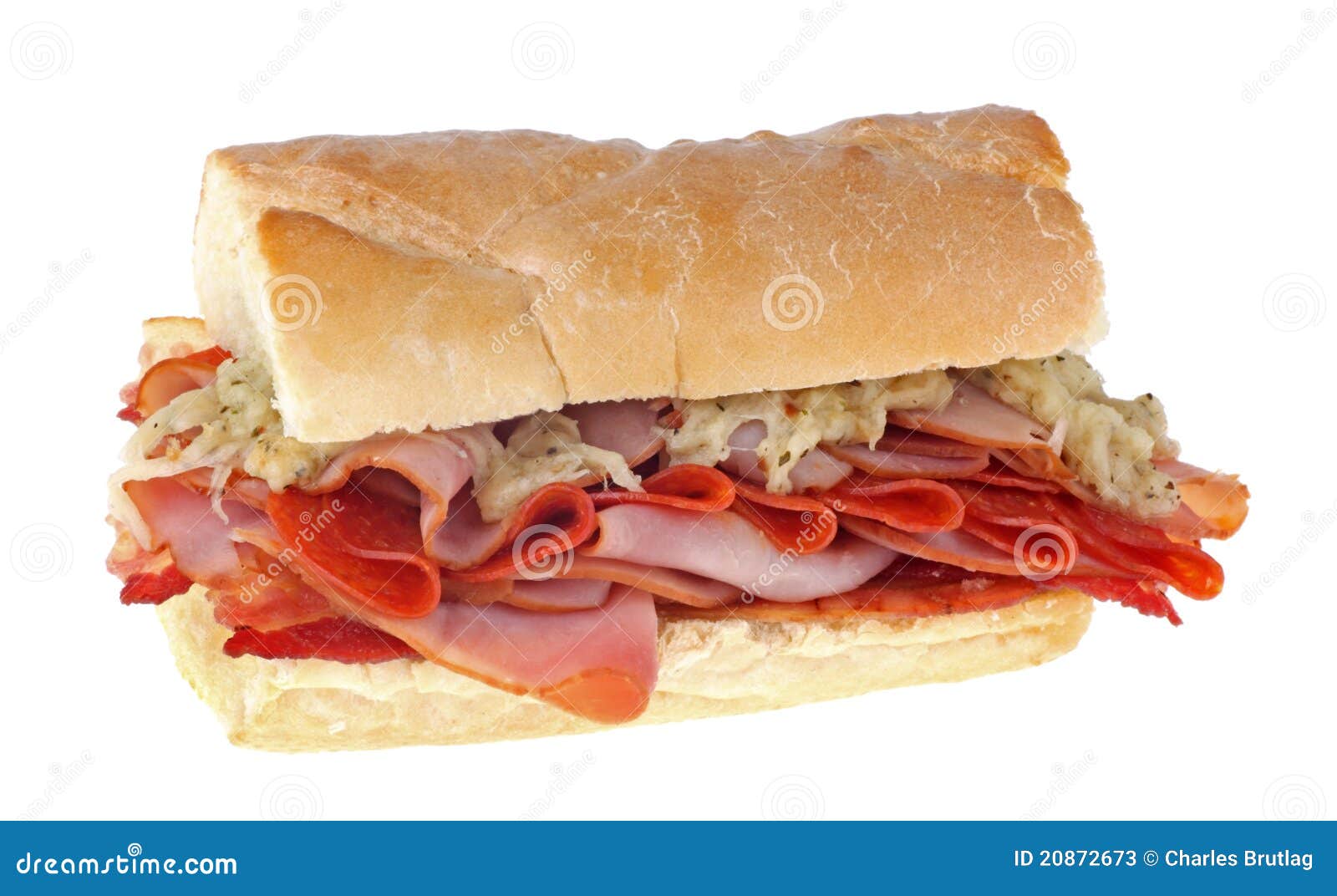 Ham and Pepperoni Sandwich stock image. Image of sandwich 20872673