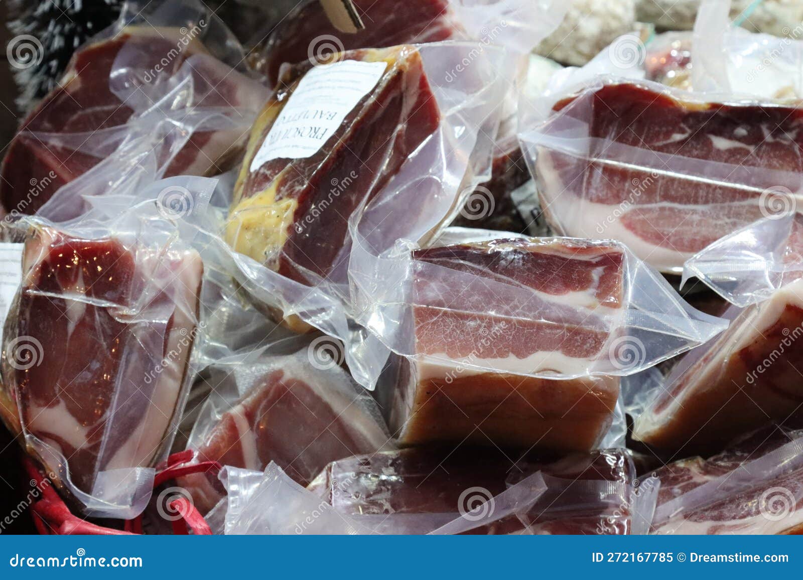 Hams Cut and Vacuum Salehams Cut and Vacuum Sale Stock Image Image