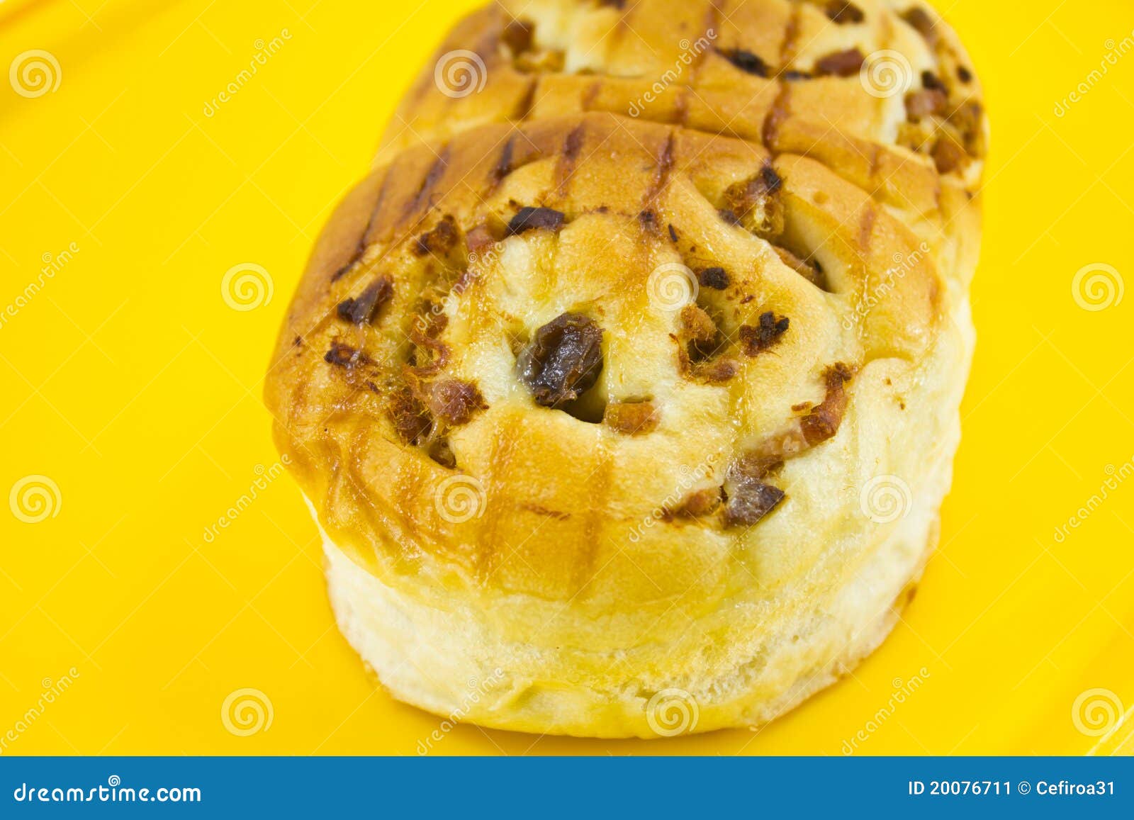 Ham and raisin bread bun stock image. Image of lunch 20076711