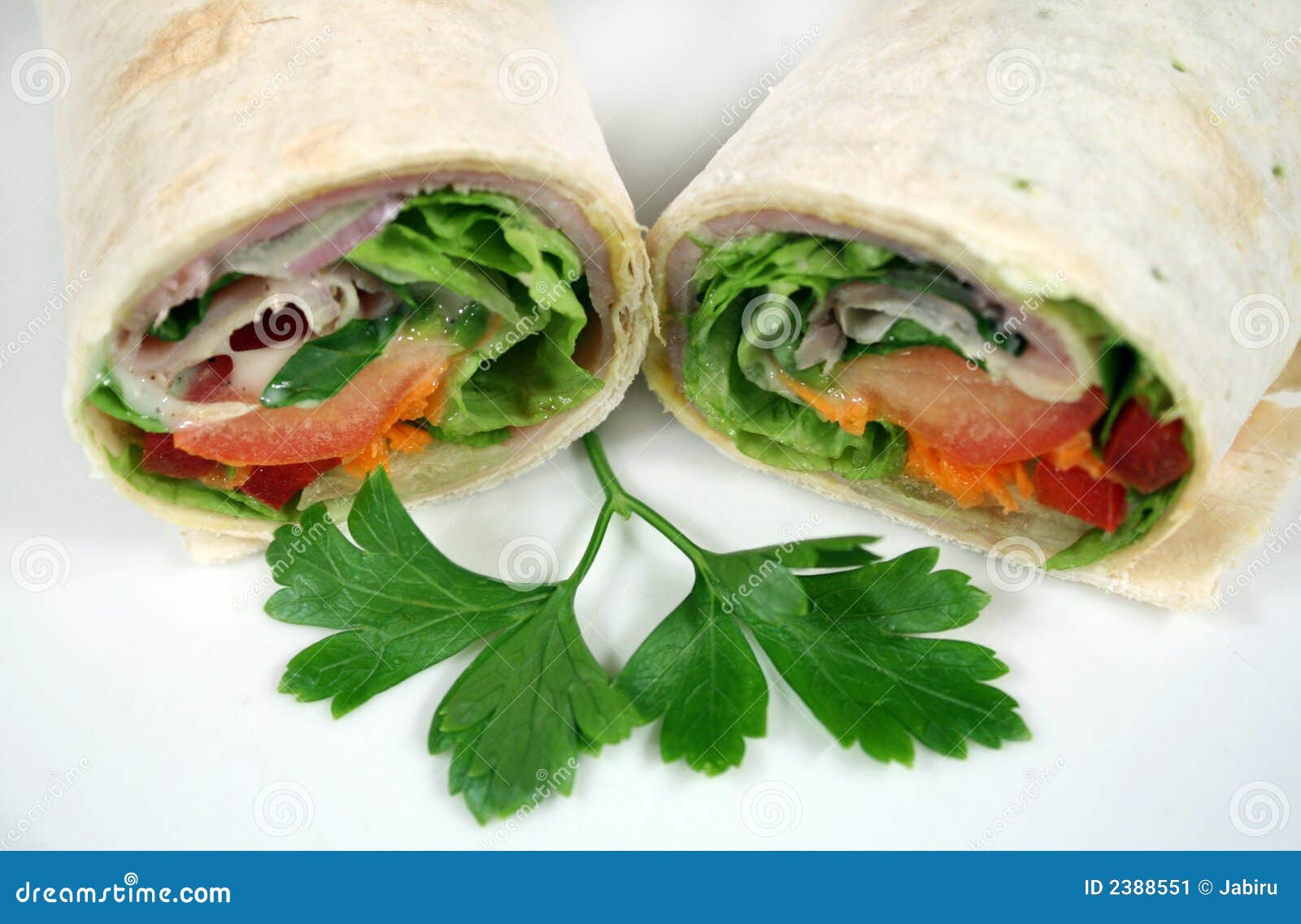 Ham and Salad Wrap 4 stock image. Image of fresh, garnish 2388551