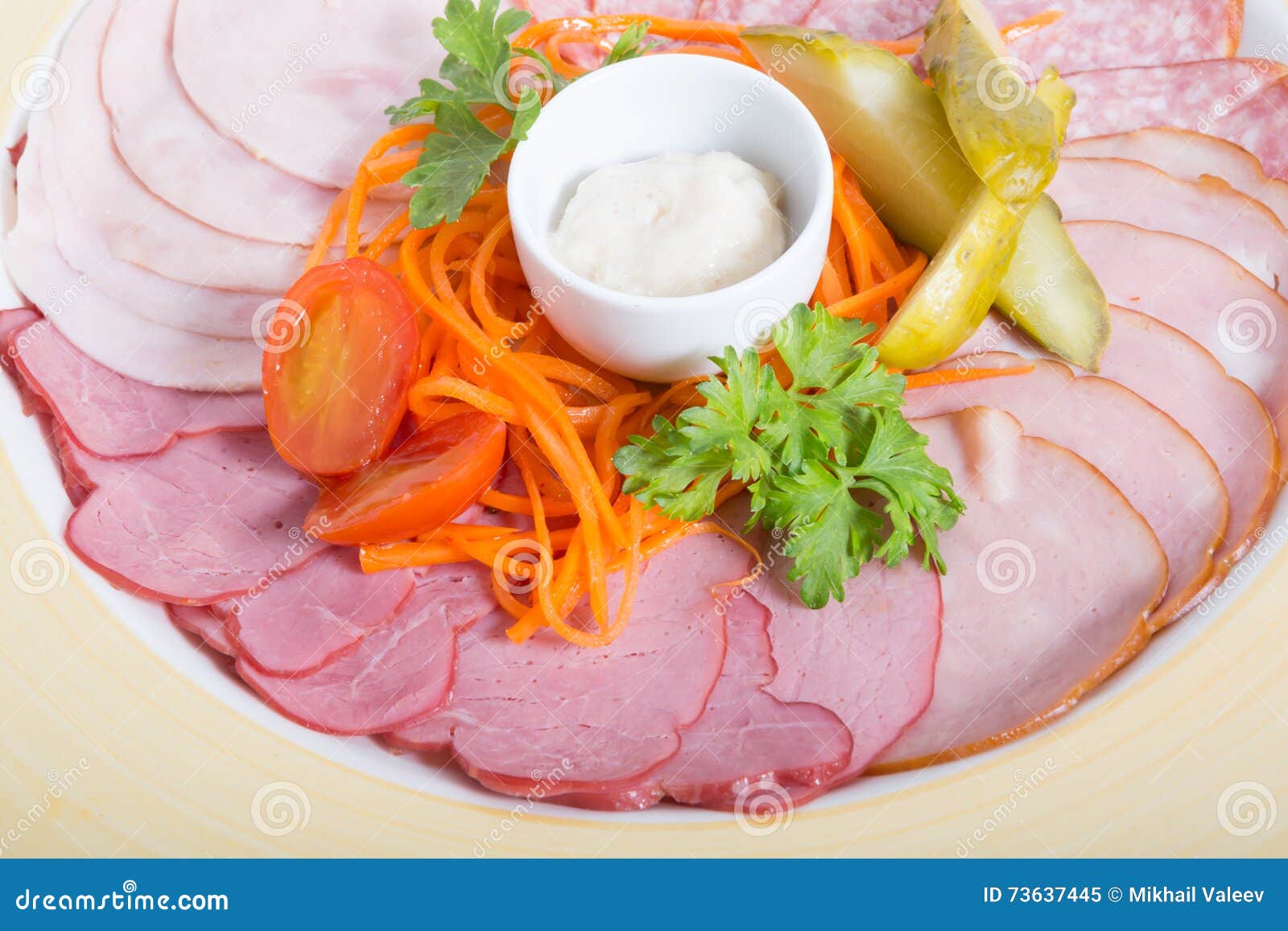 Ham, salami, meat stock image. Image of beef, assortment 73637445