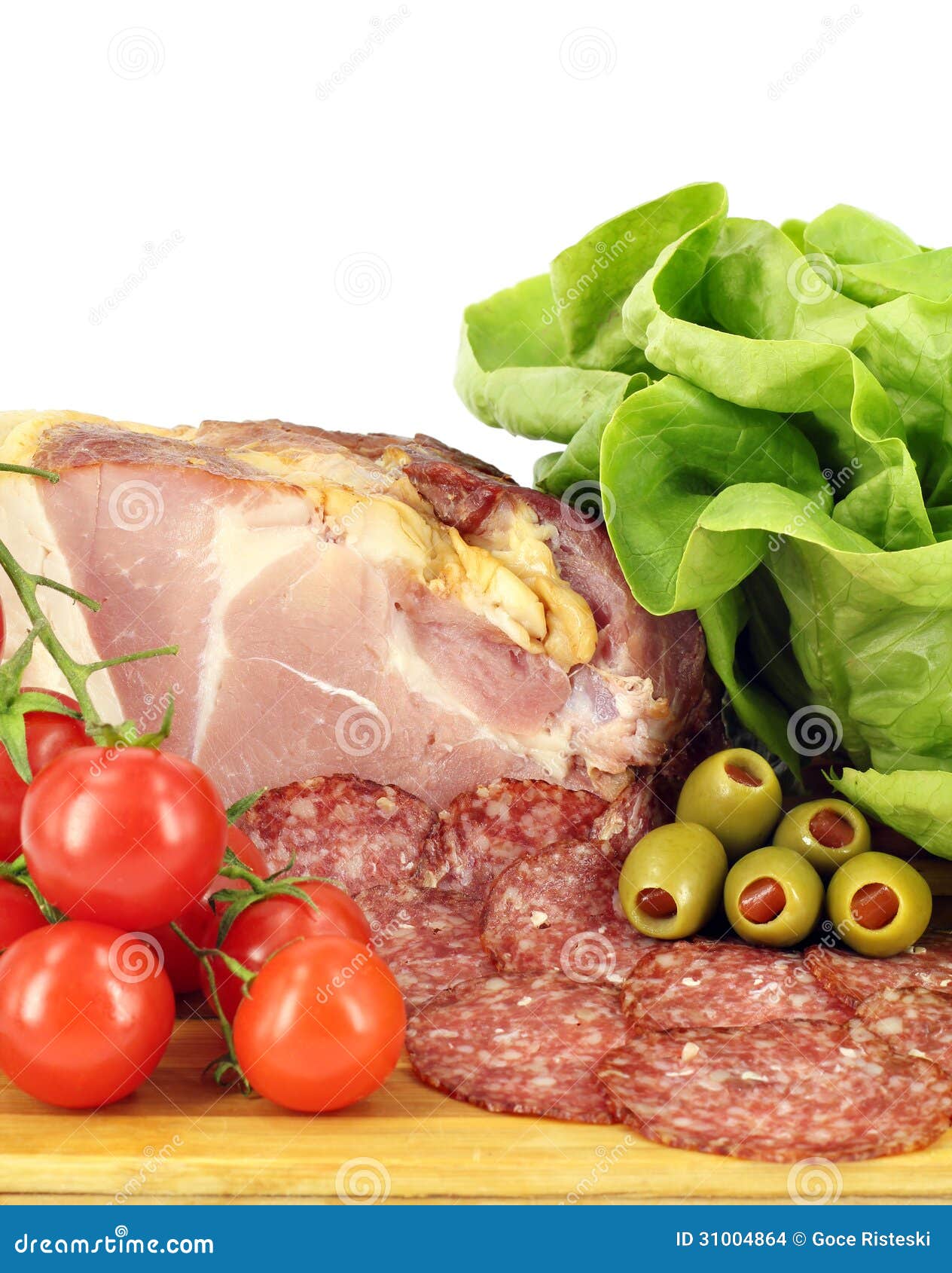 Ham Salami Tomatoes and Olives Stock Photo Image of cuts, olive 31004864