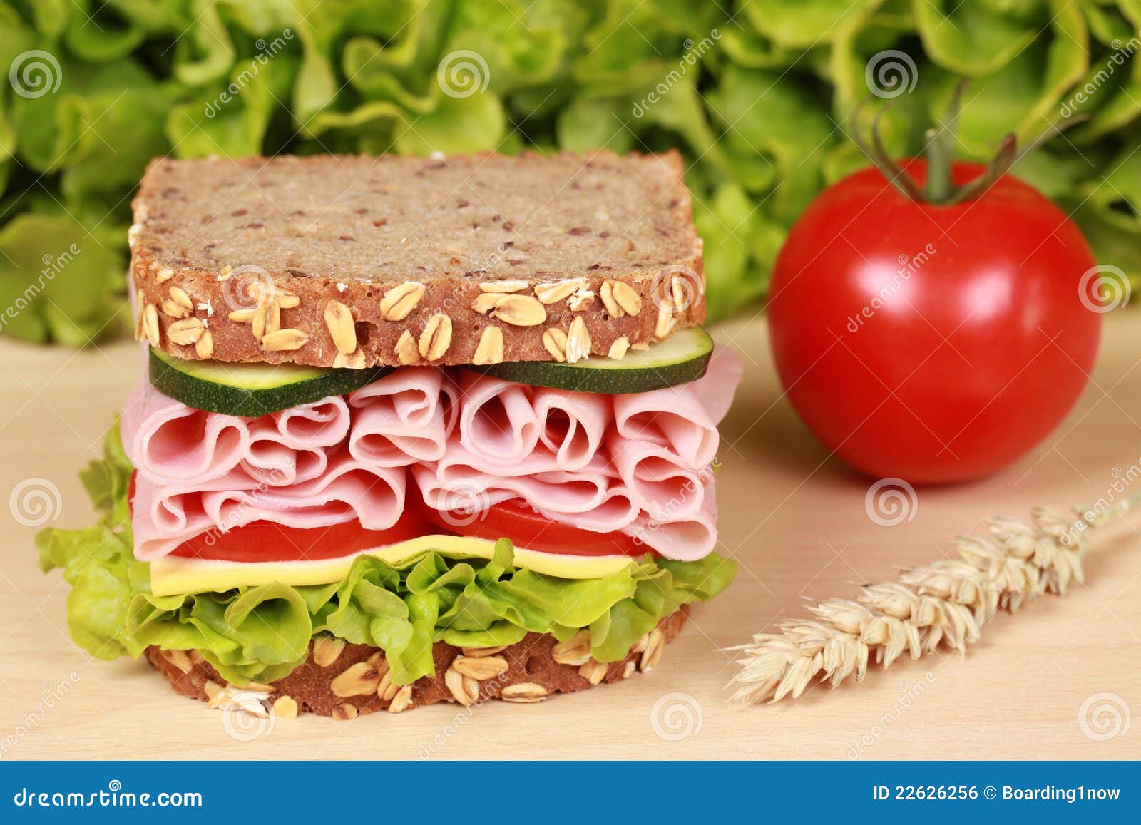 Ham Sandwich stock photo. Image of table, snack, cucumber 22626256