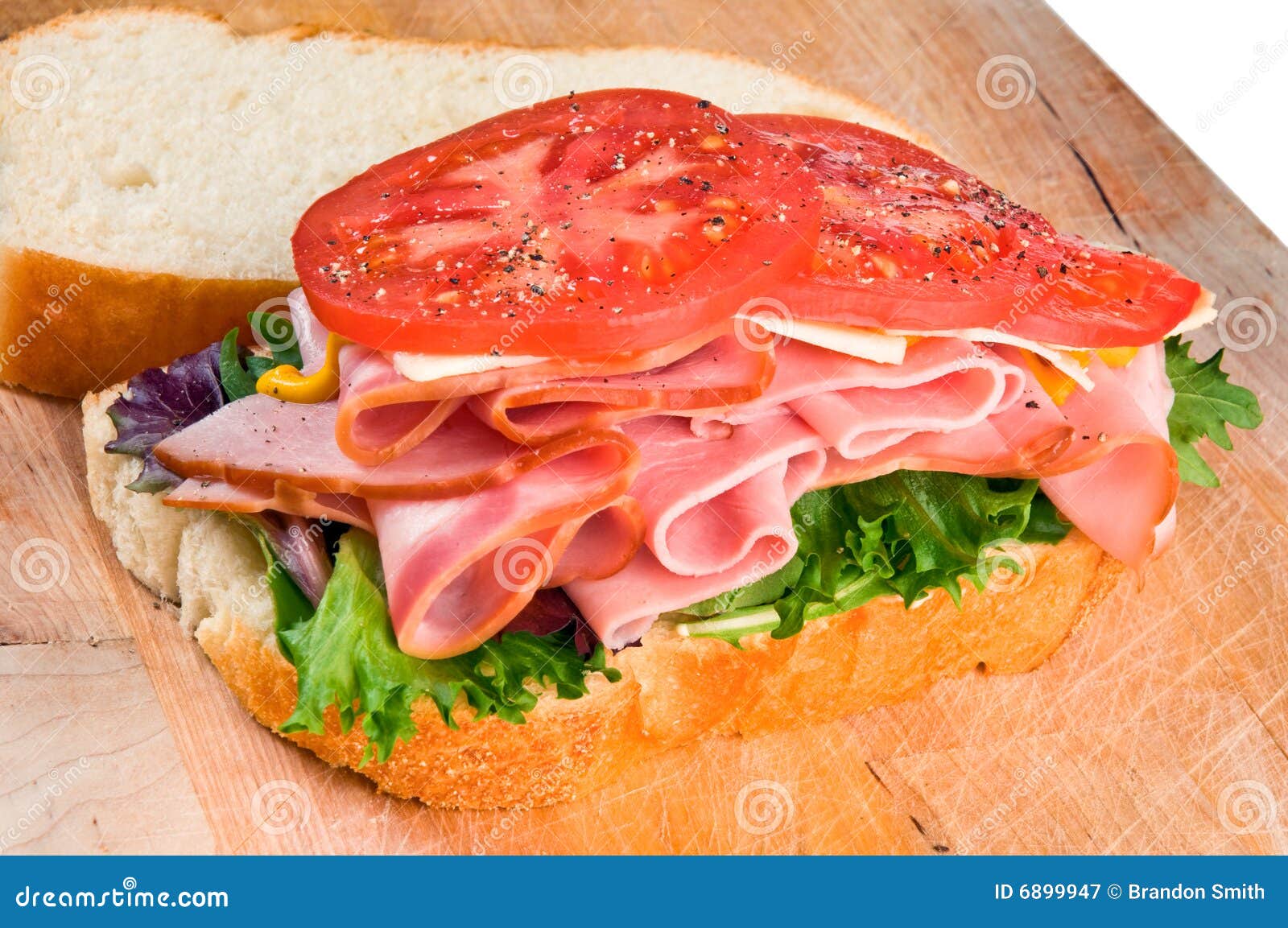 Ham Sandwich stock image. Image of healthy, lettuce, bread 6899947