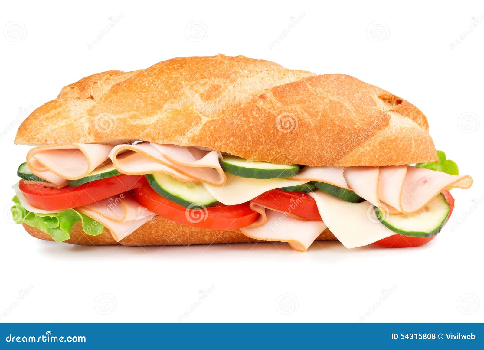 ham sandwich  on white